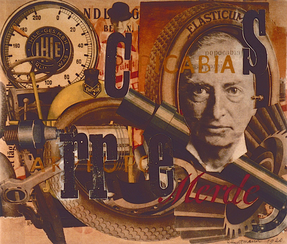 „Elasticum“ (aus dem Zyklus „Dada-Wissenschaft“) von Raoul Hausmann, 1920
