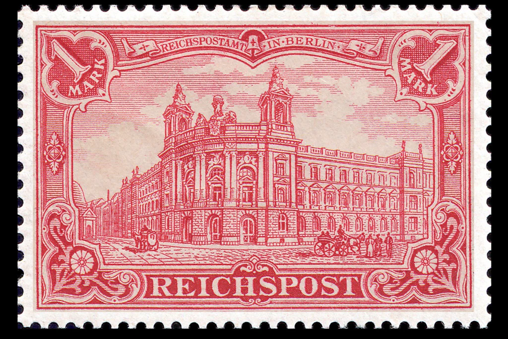 Das Reichspostamt Berlin auf einer Briefmarke von 1900