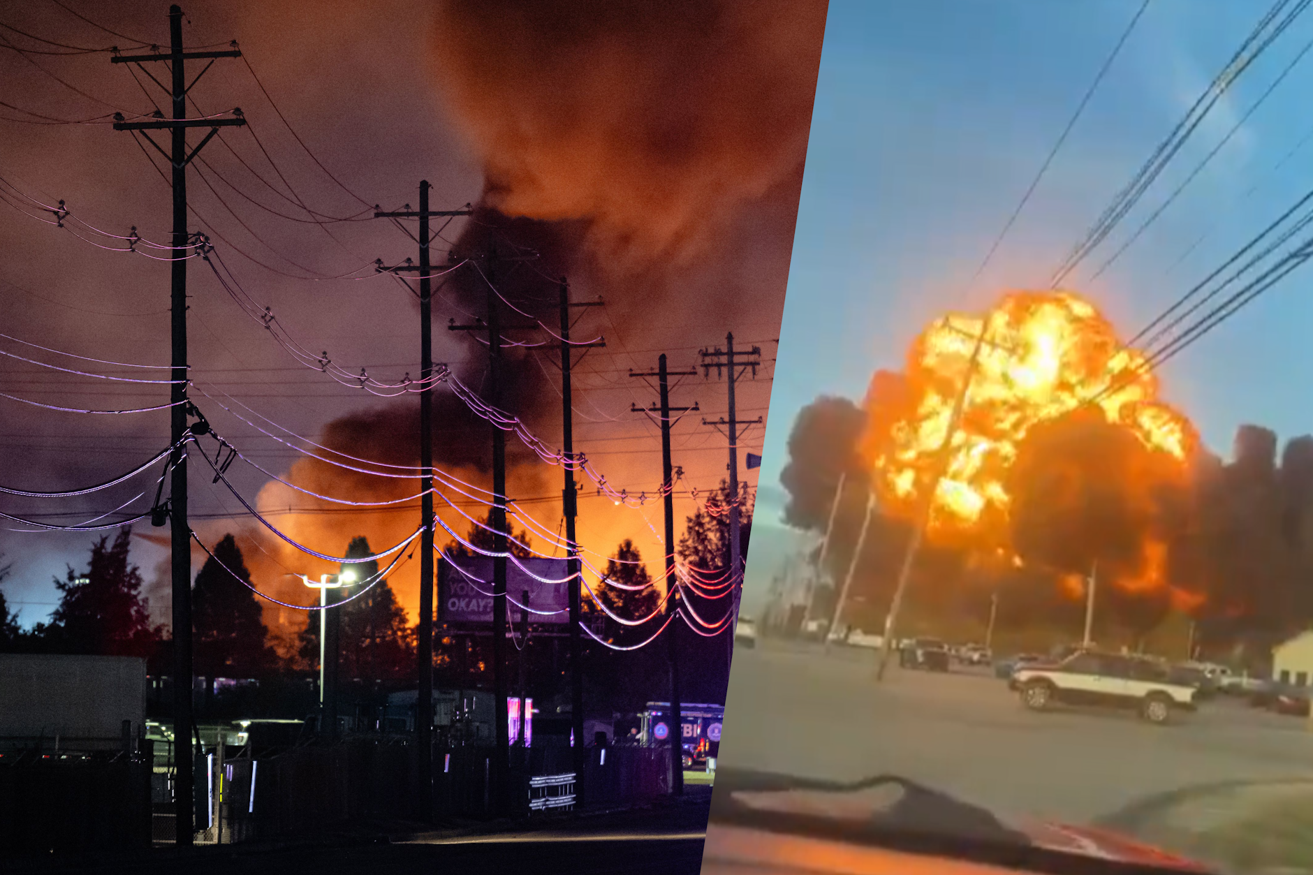 Nach dem Absturz explodierte das Flugzeug am Flughafen Louisville in einem Feuerball.