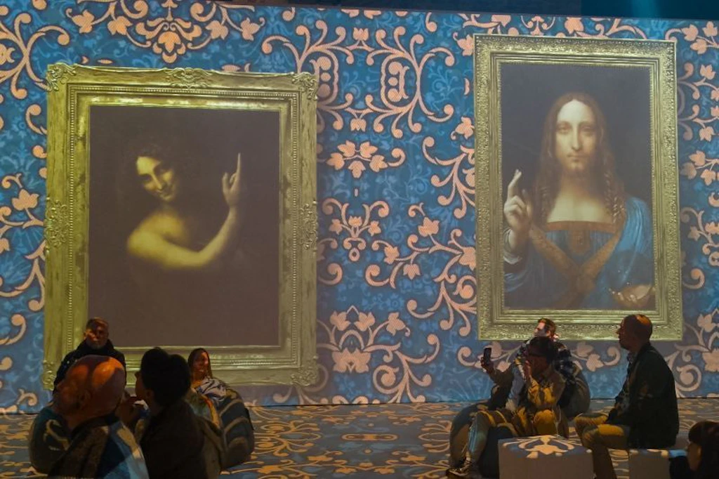 „Johannes der Täufer“ und „Salvator Mundi“ – zwei spätreife Werke aus Leonardos Umfeld; letzteres 2017 als teuerstes Kunstwerk der Welt versteigert.