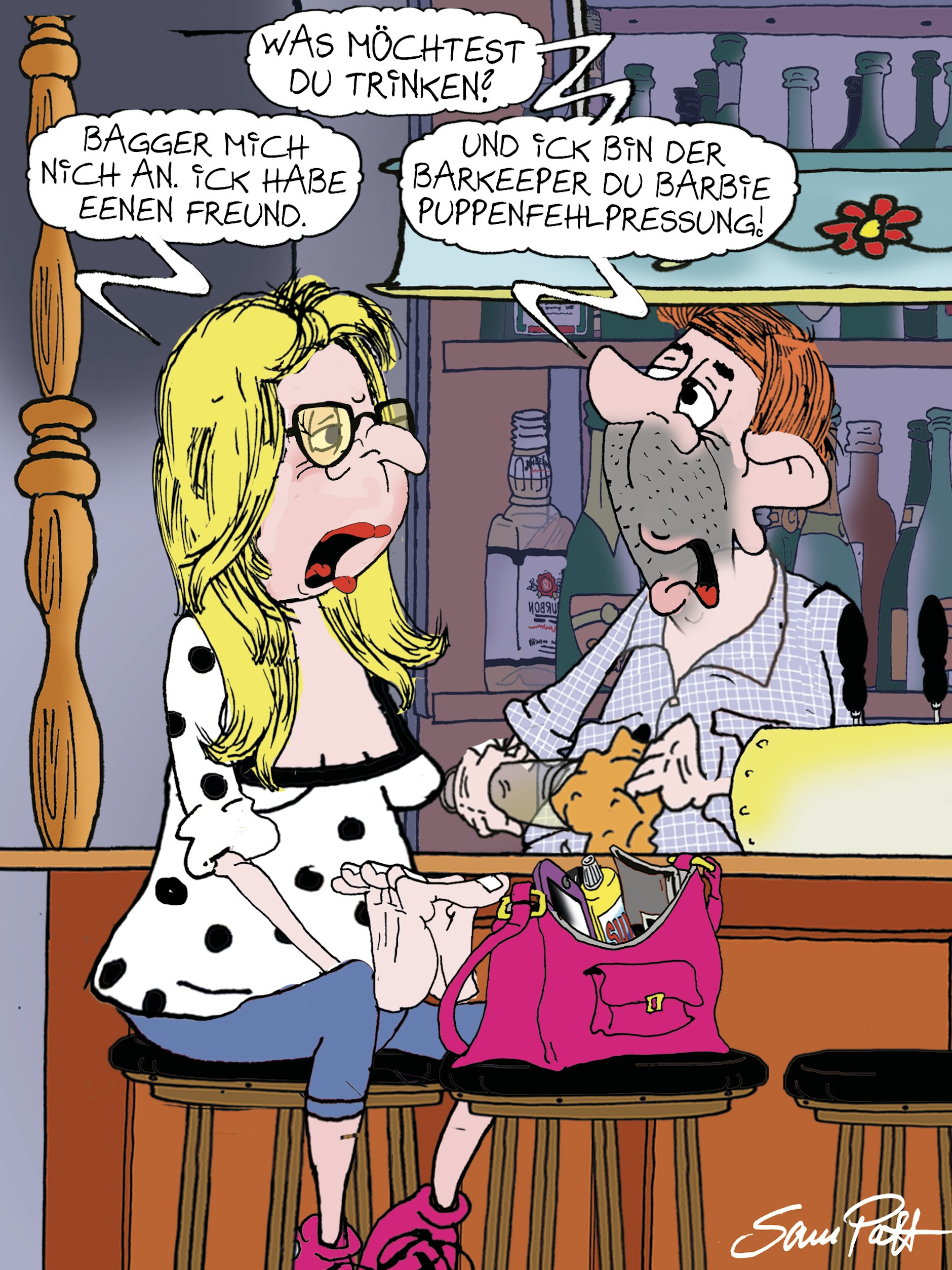 Der Cartoon des Tages kommt heute wie immer von unserem Zeichner Sam Paff aus Berlin.