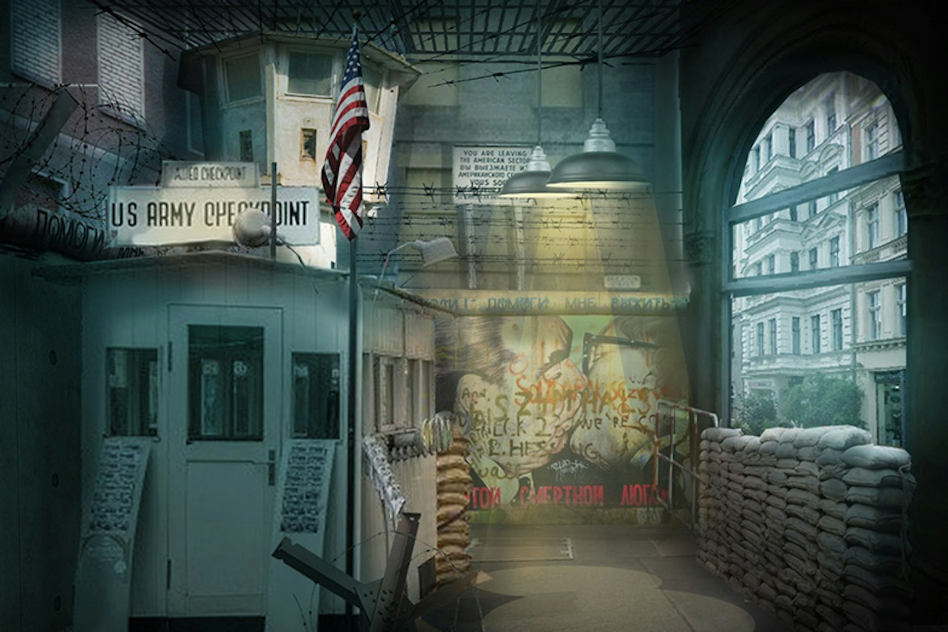 Der Escape Room führt die Besucher zu einem Nachbau des Checkpoint Charlie. Welche Geheimnisse verbergen sich hier?