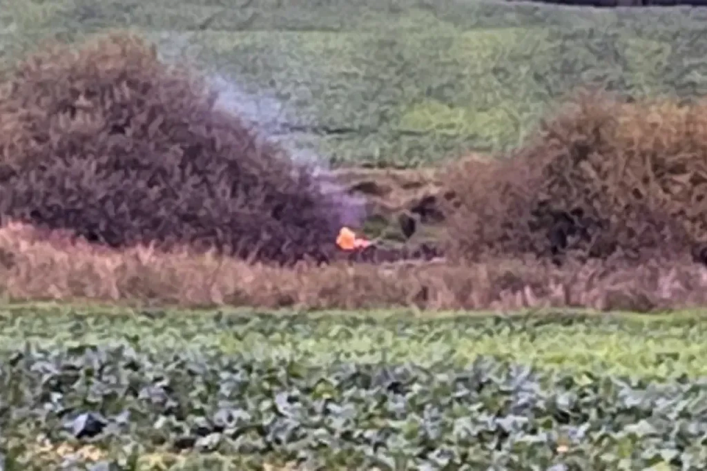 Das veröffentlichte Foto zeigt helle Flammen am Tümpel, wo Fabians Leiche lag.