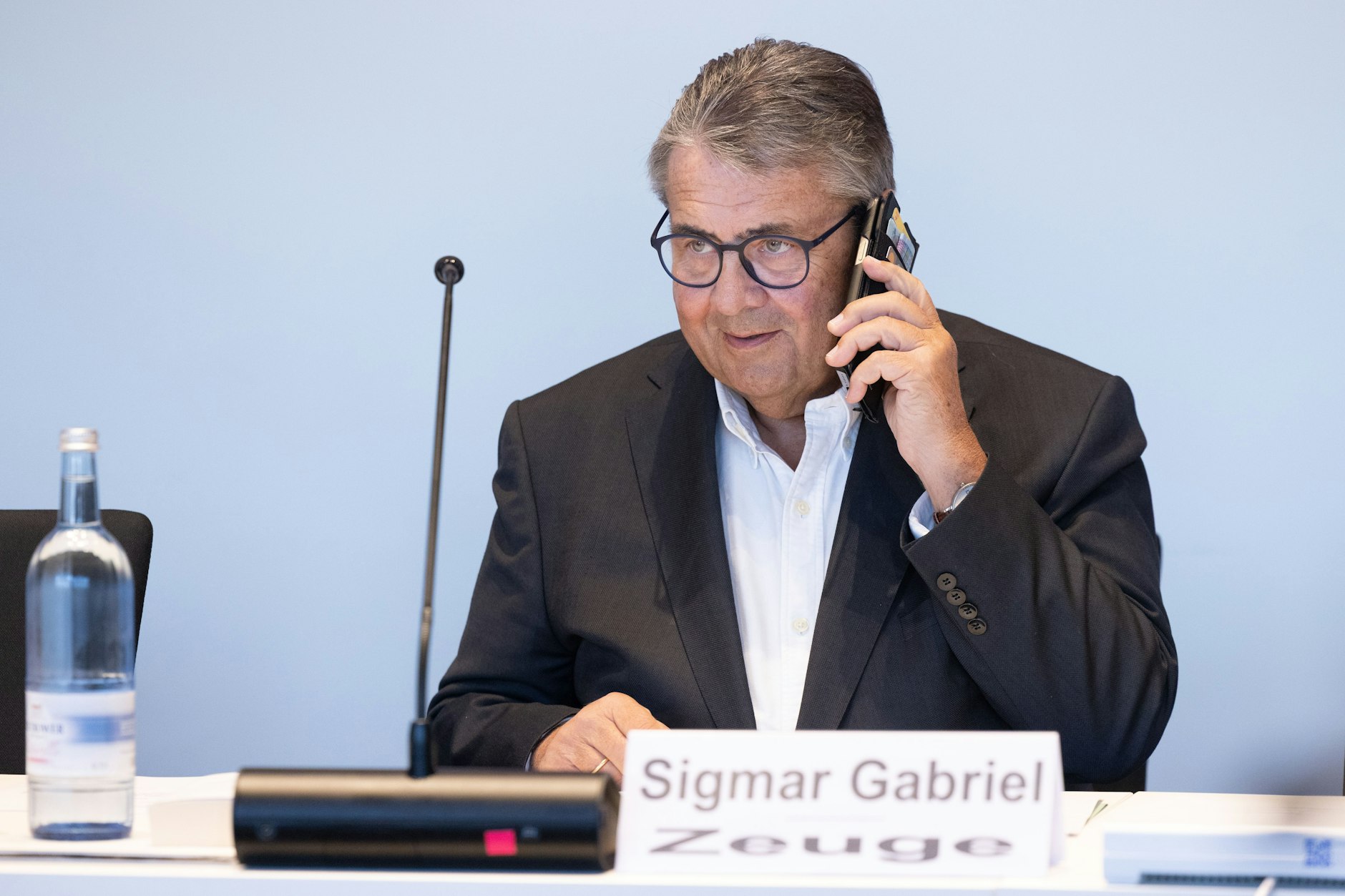 Sigmar Gabriel (SPD), ehemaliger Bundesminister für Wirtschaft und Energie, im Untersuchungsausschusses zur Stiftung Klima- und Umweltschutz MV