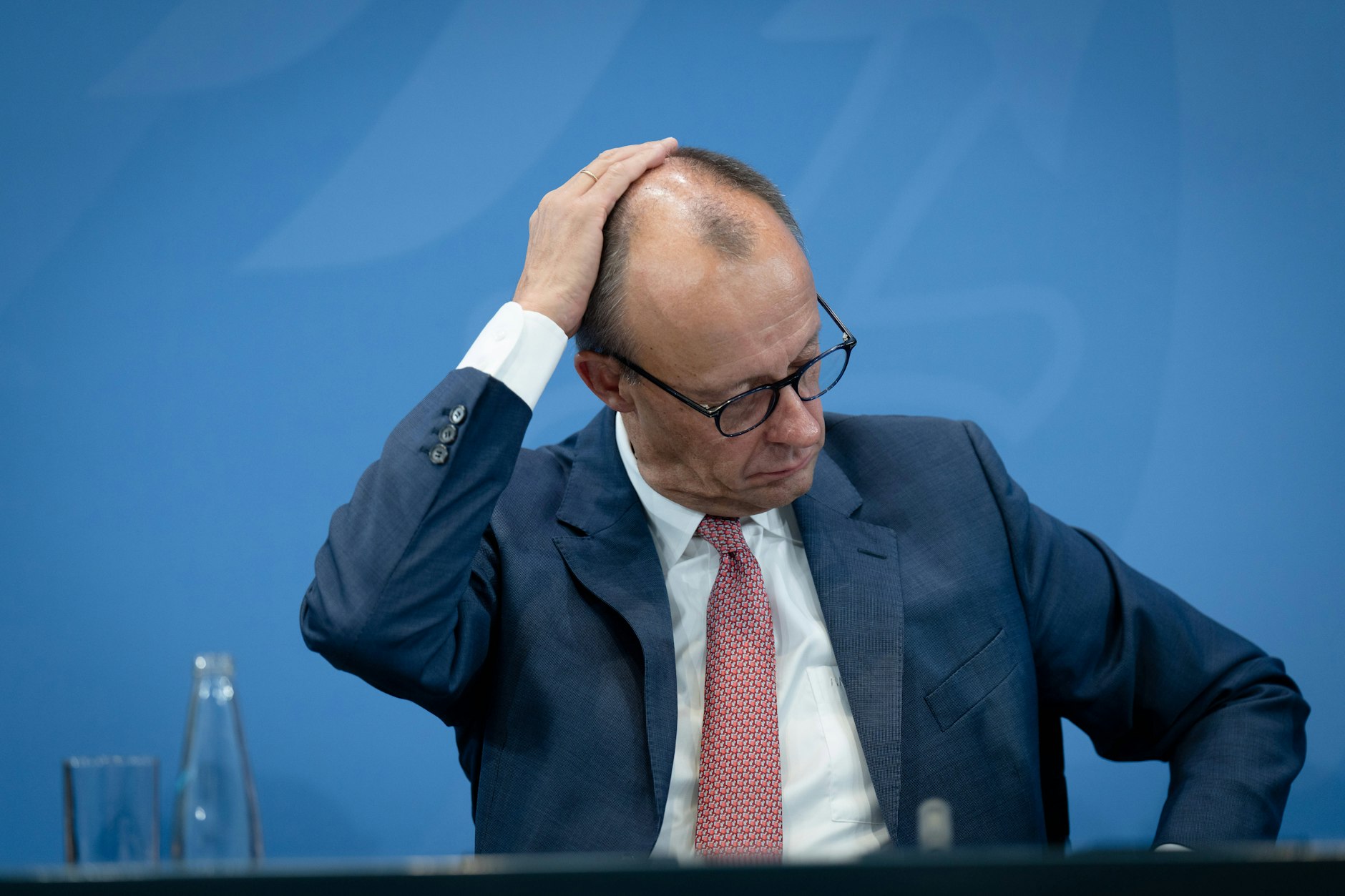 Канцлер Фридрих Мерц на федеральной пресс-конференции.