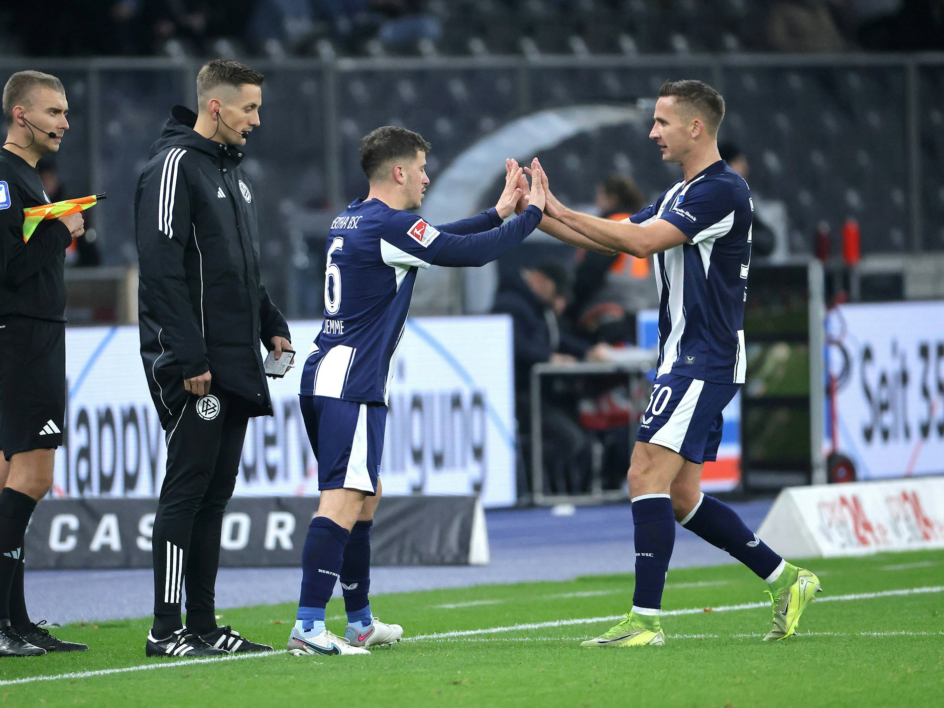 Herthas Routinier Diego Demme wird für Paul Seguin eingewechselt. So war es beim 1:0-Sieg gegen Fortuna Düsseldorf.