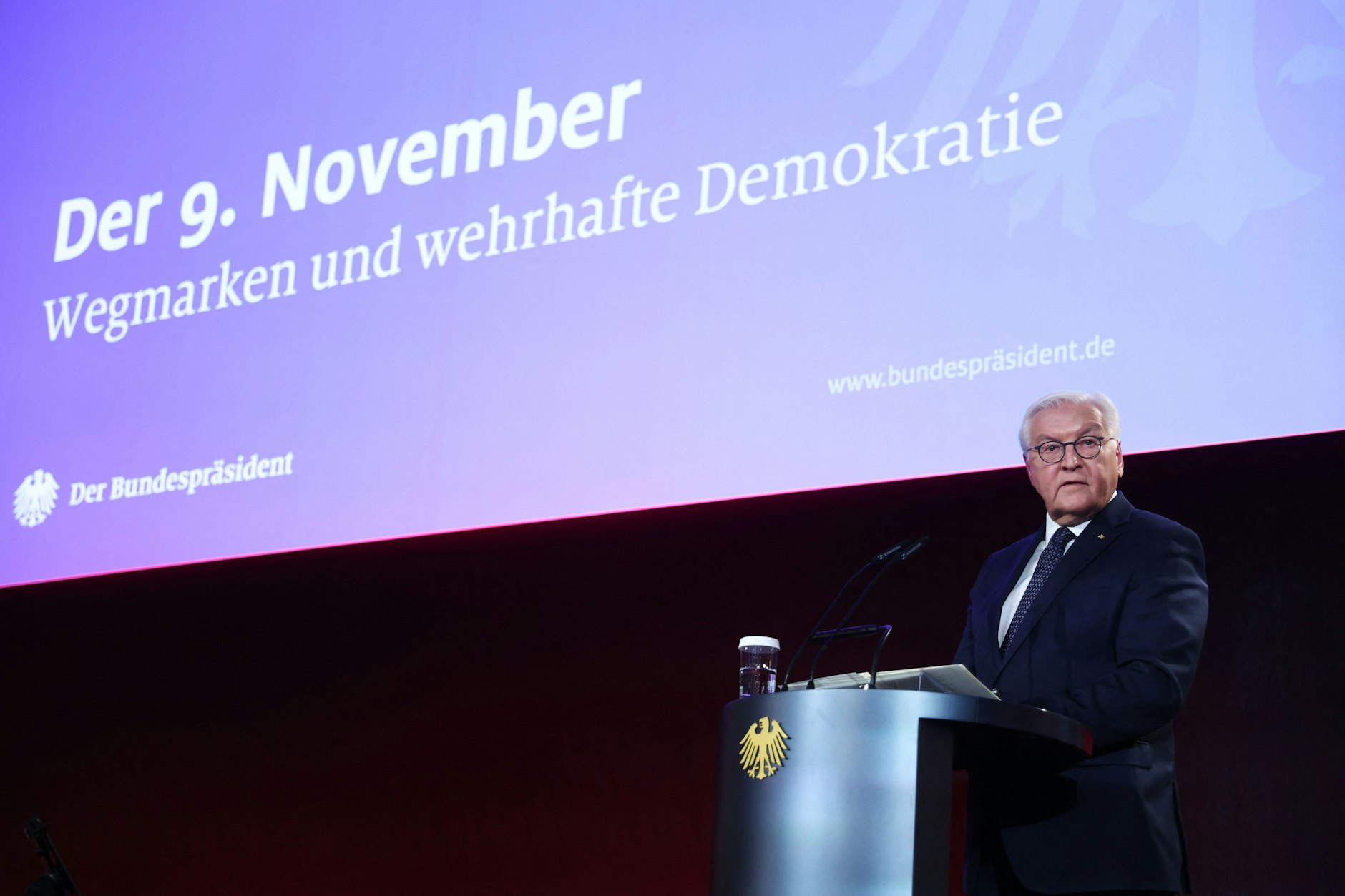 Frank-Walter Steinmeier betonte in seiner Rede die Wehrhaftigkeit der Demokratie.