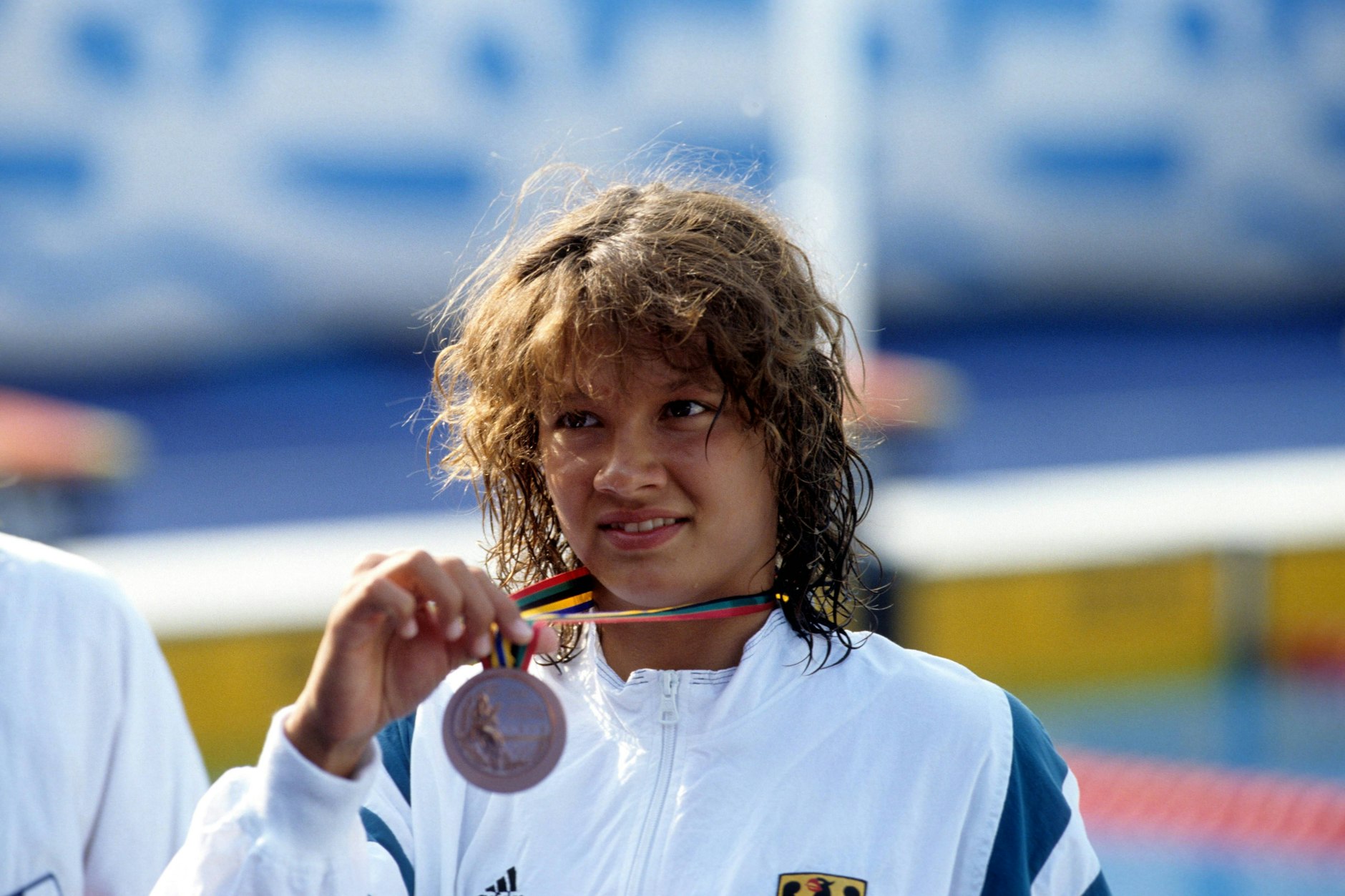 Franziska van Almsick, hier 1992 bei den Olympischen Spielen in Barcelona, war im Wasser schneller als alle anderen und schwamm sich in die Herzen Deutschlands.