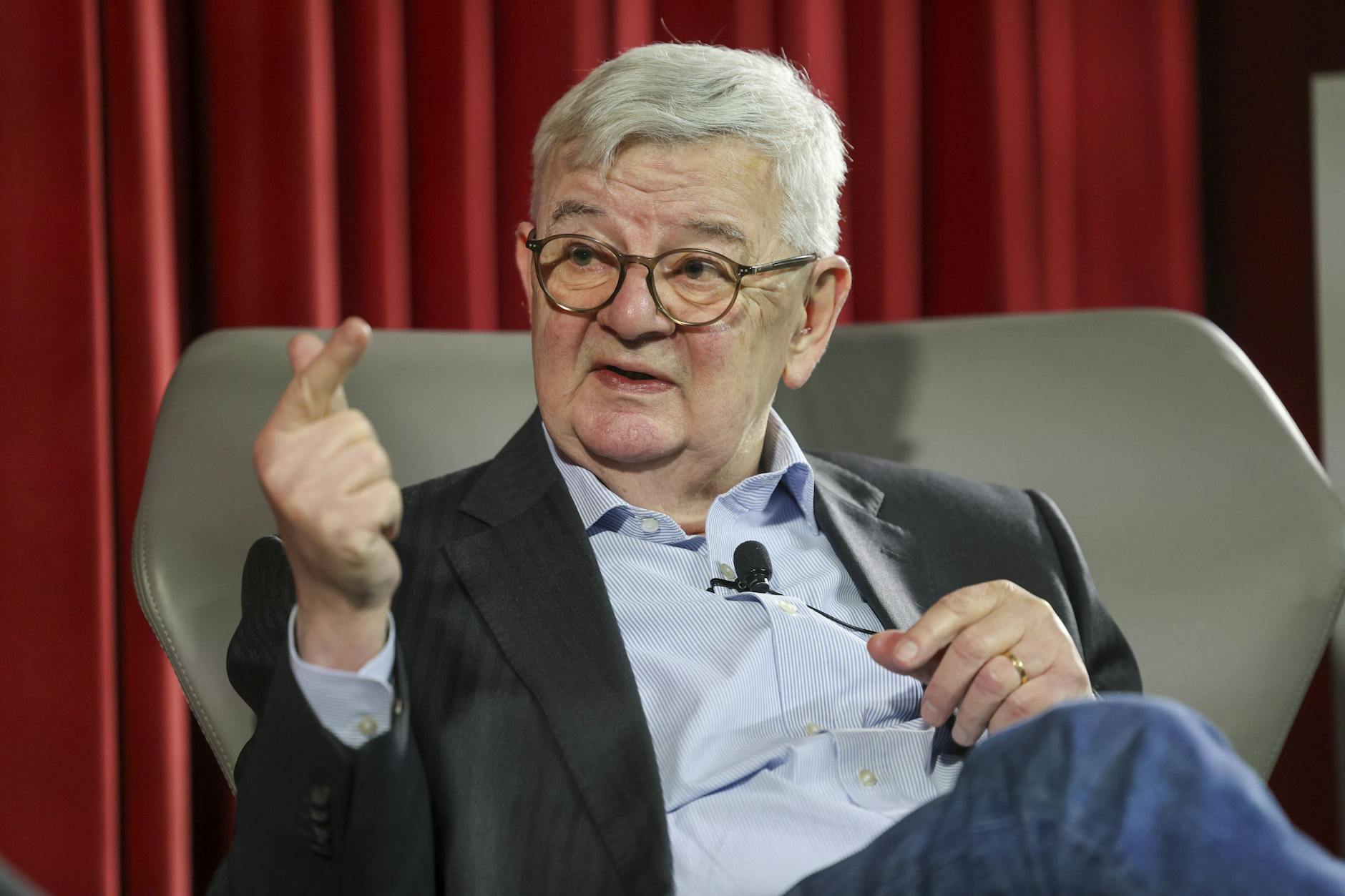 Ex-Außenminister Joschka Fischer bei einem Vortrag an der FU Berlin