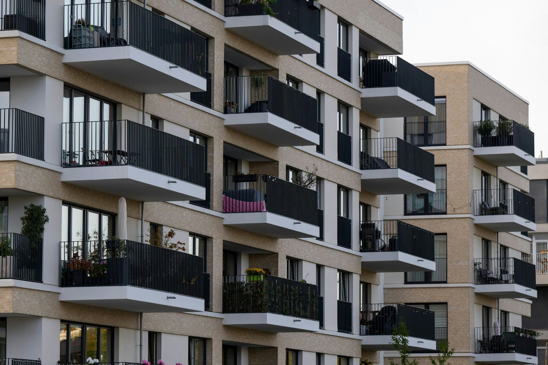 Dicht an dicht stehen neu gebaute Wohnhäuser im Zentrum von Berlin.