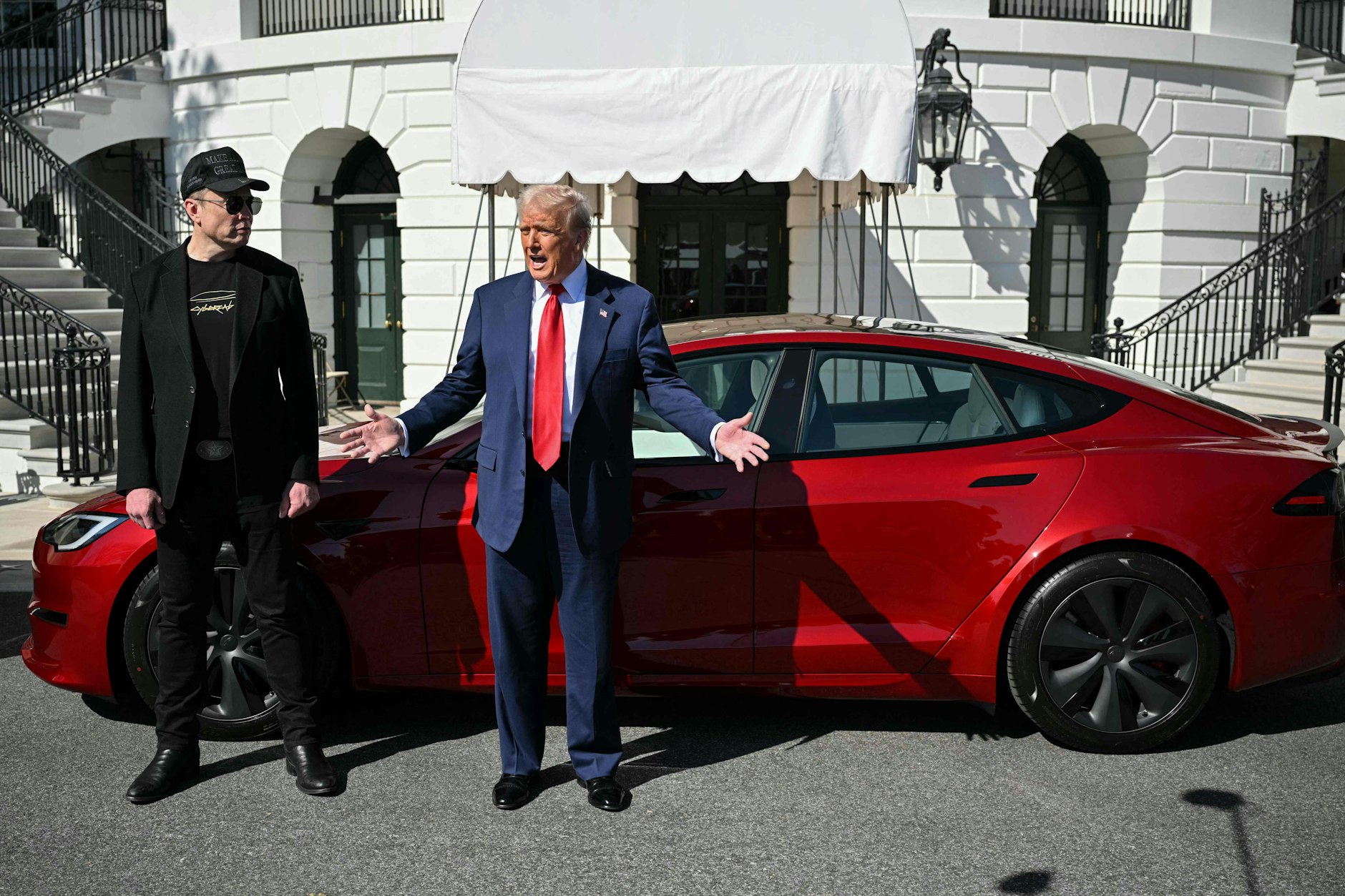 Donald Trump und Tesla-Chef Elon Musk: Gegen sie pestet Rocker Neil Young.