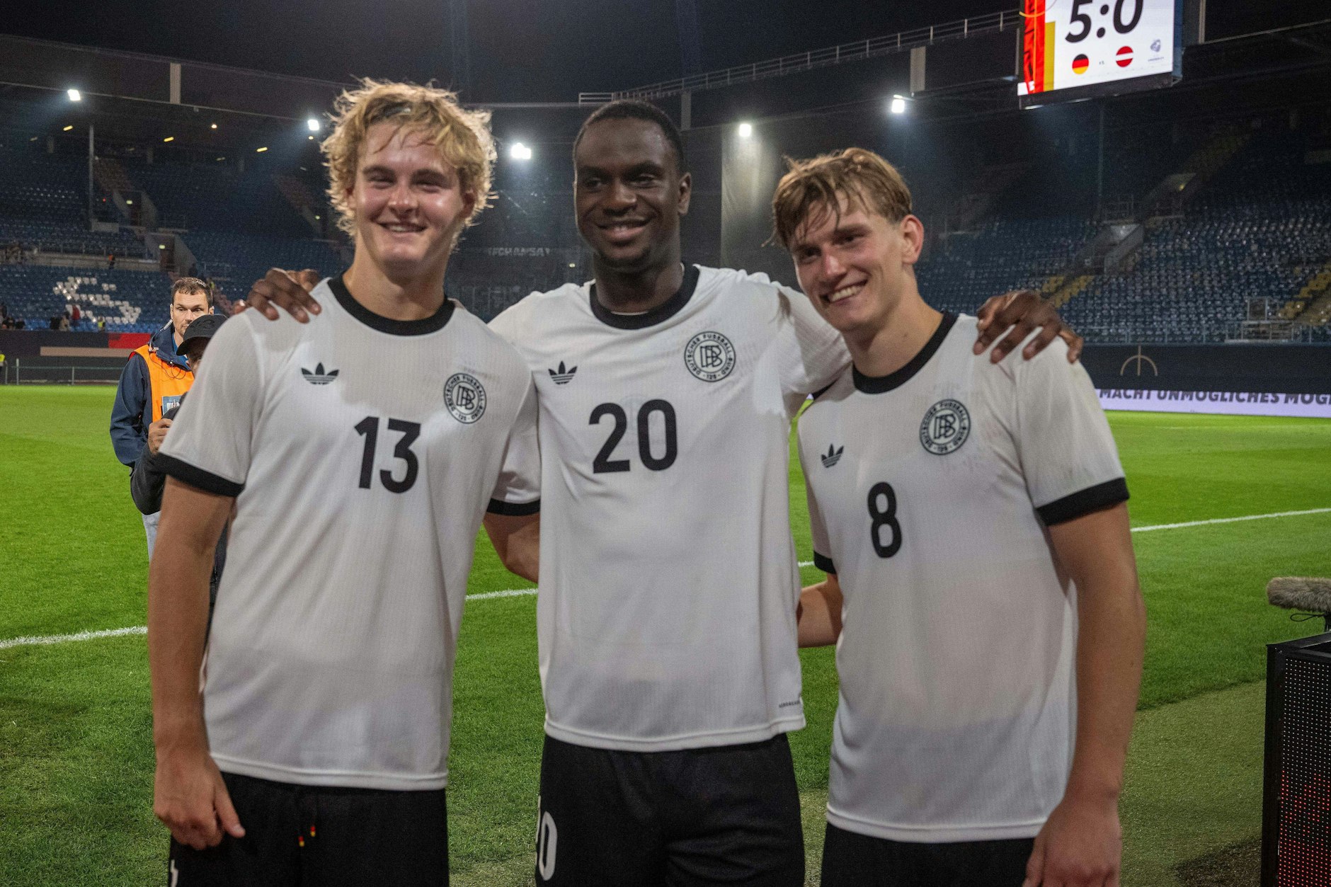 Tom Rothe, Ilyas Ansah und Aljoscha Kemlein (v.l.): Schon bald könnten nur noch zwei Profis des 1. FC Union zur U21 des DFB reisen, sollte sich Ansah für Ghana entscheiden.