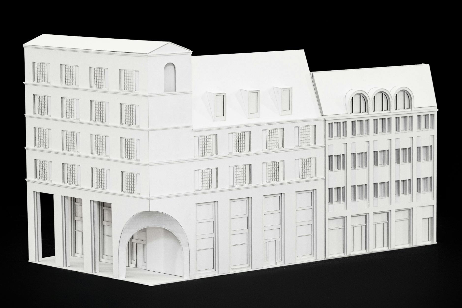 Erster Preis für Bauabschnitt 1: Modell für das Eckhaus Grunerstraße/Molkenmarkt – ein Laubenganggewölbe als mittelalterliches Element