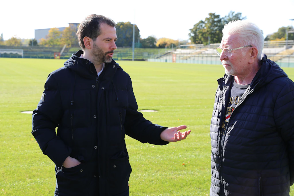 BFC-Präsident Norbert Uhlig (r.) und Martin Pätzold sind im engen Austausch über die Dynamos.
