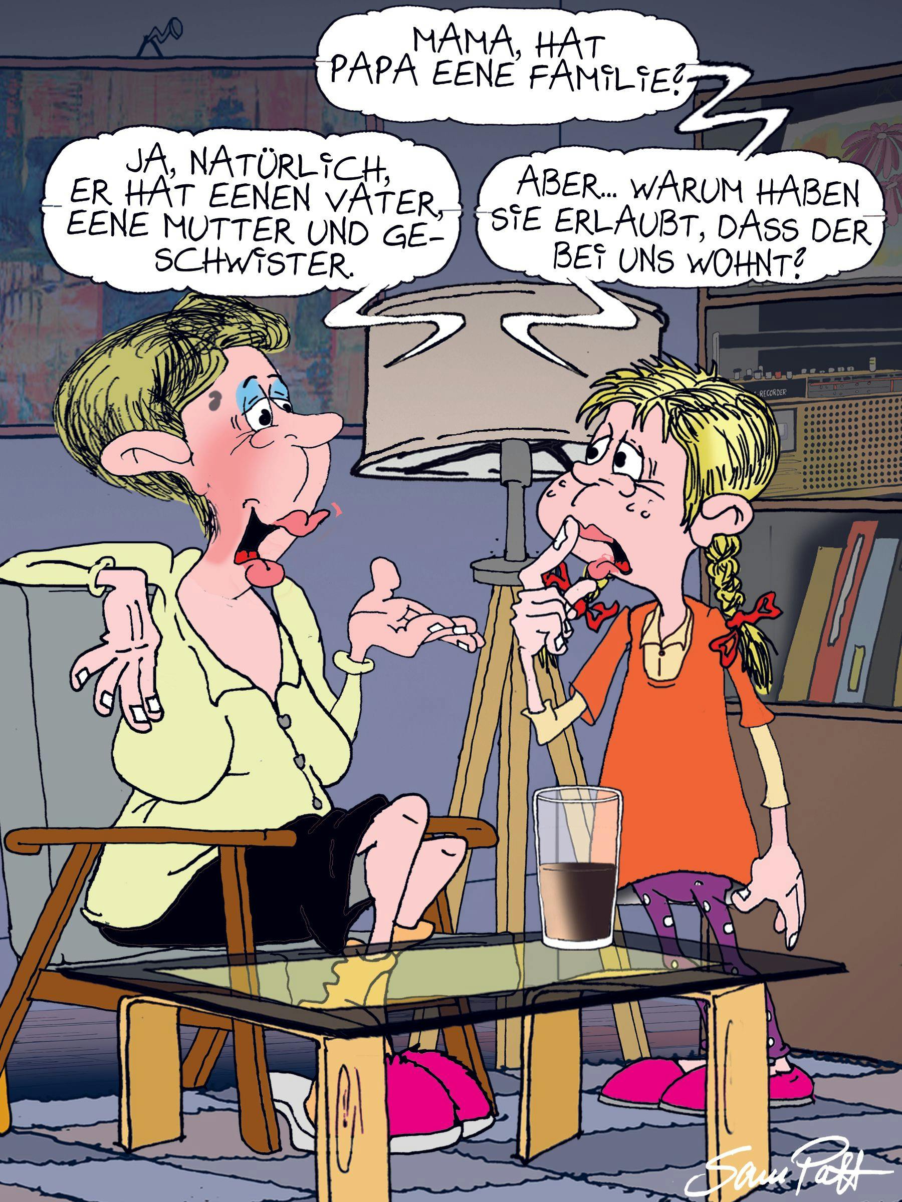 In seinem Cartoon des Tages verarbeitet unser Zeichner Sam Paff aus Berlin jeden Tag seinen besonderen Berliner Humor.