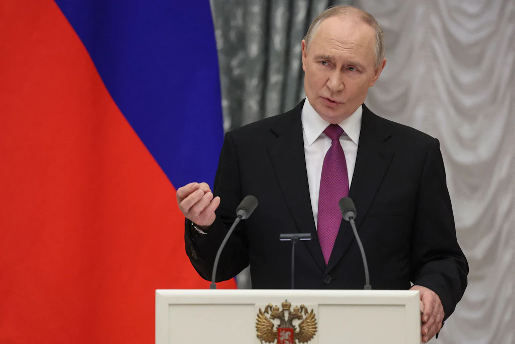 Wladimir Putin während einer Rede