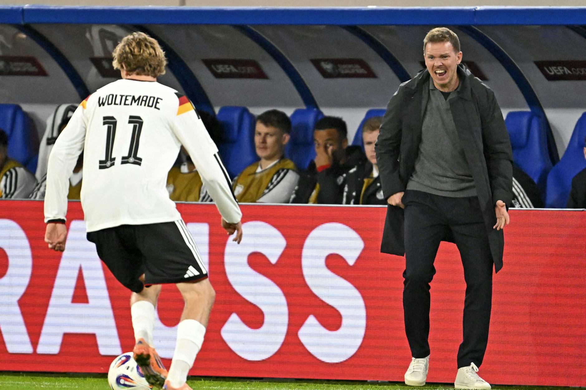 Erfolgreicher Torschütze, unzufriedener Trainer: Bundestrainer Julian Nagelsmann konnte beim Spiel gegen Luxemburg immerhin über zwei Tore von Stürmer Nick Woltemade jubeln.