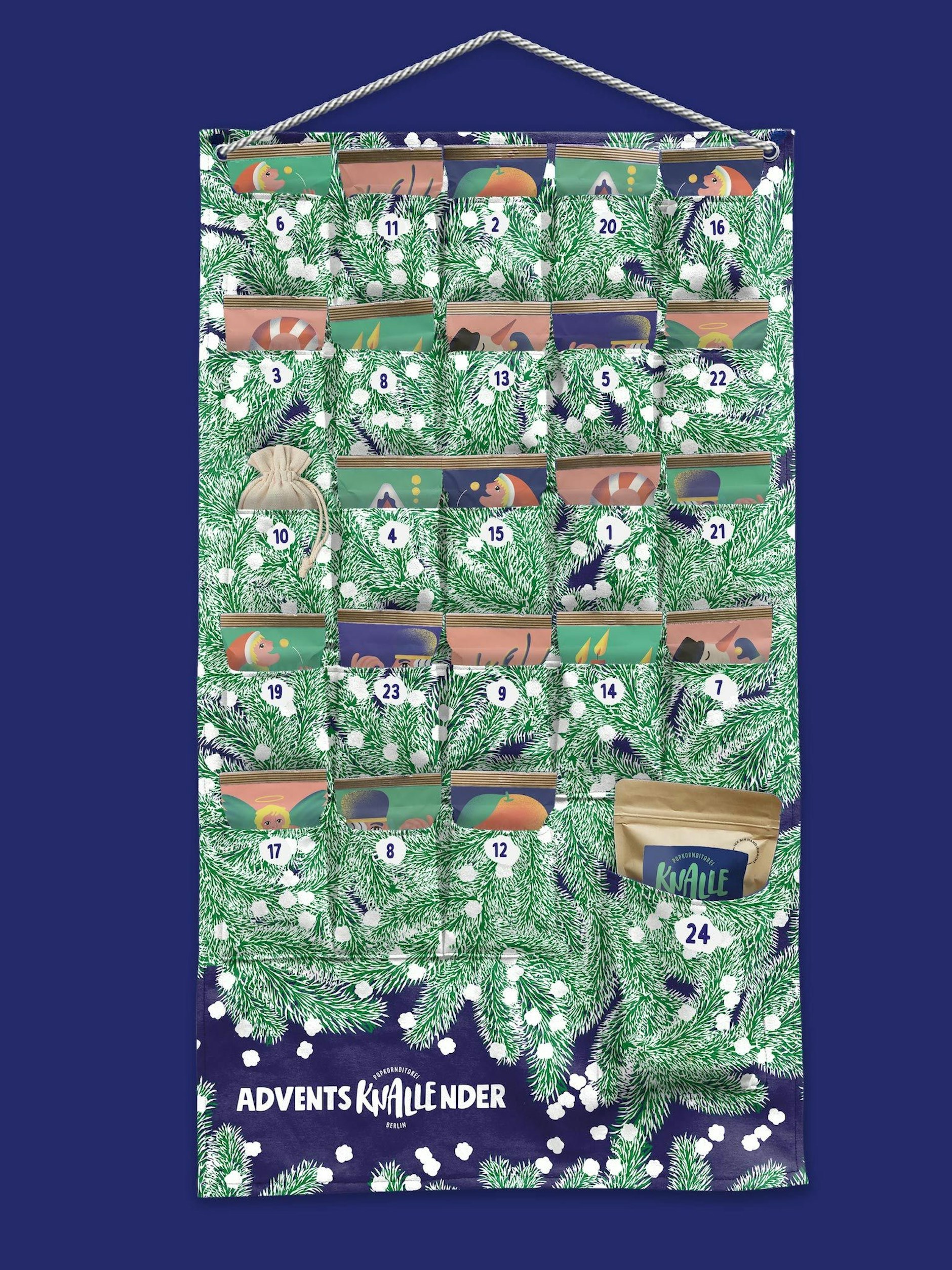 Landet nicht noch im gleichen Jahr im Müll: Der Stoff-Adventskalender von Knalle lässt sich wiederverwenden.