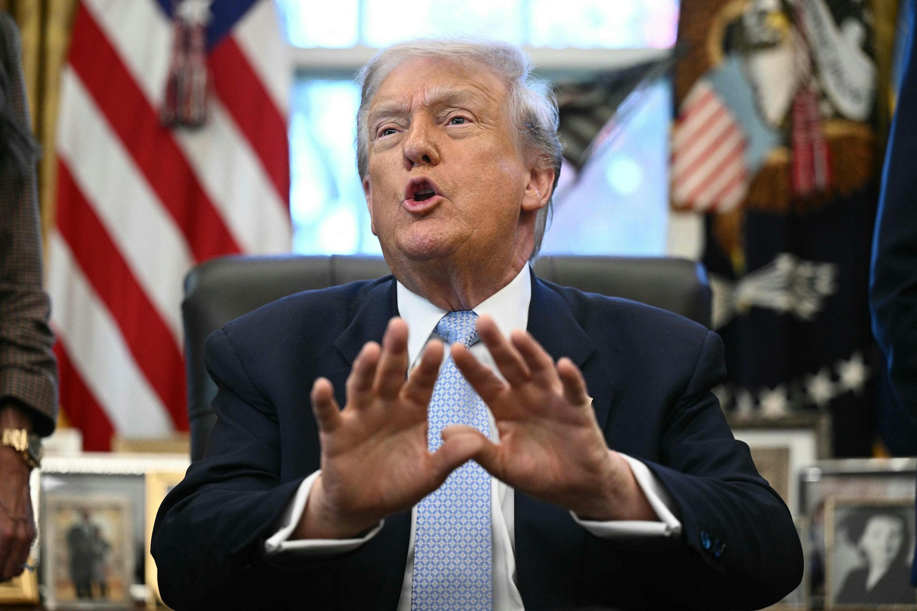 US-Präsident Donald Trump spricht am Montag im Weißen Haus