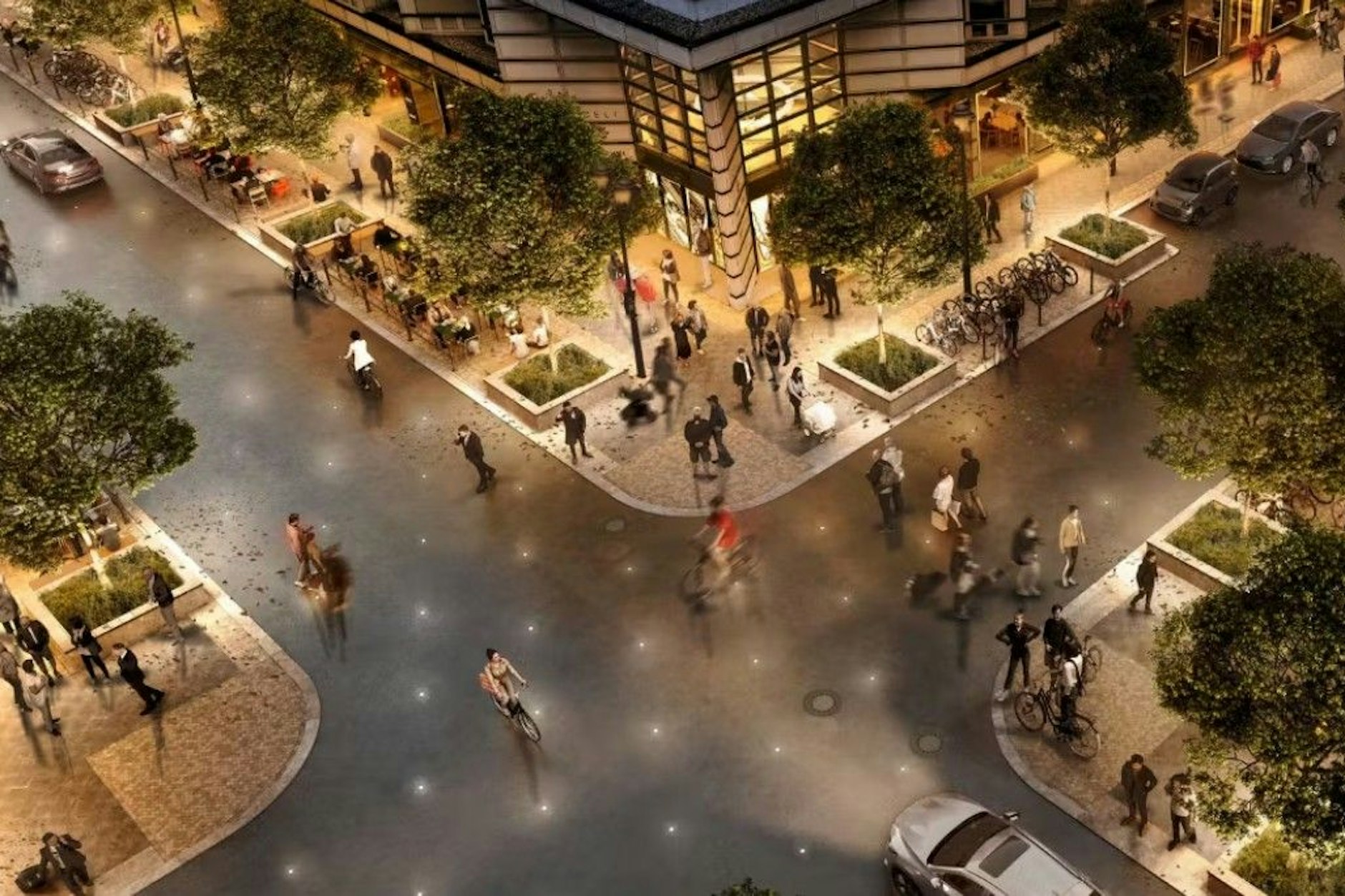 Blick von oben auf die Friedrichstraße, wie sie mal aussehen soll.