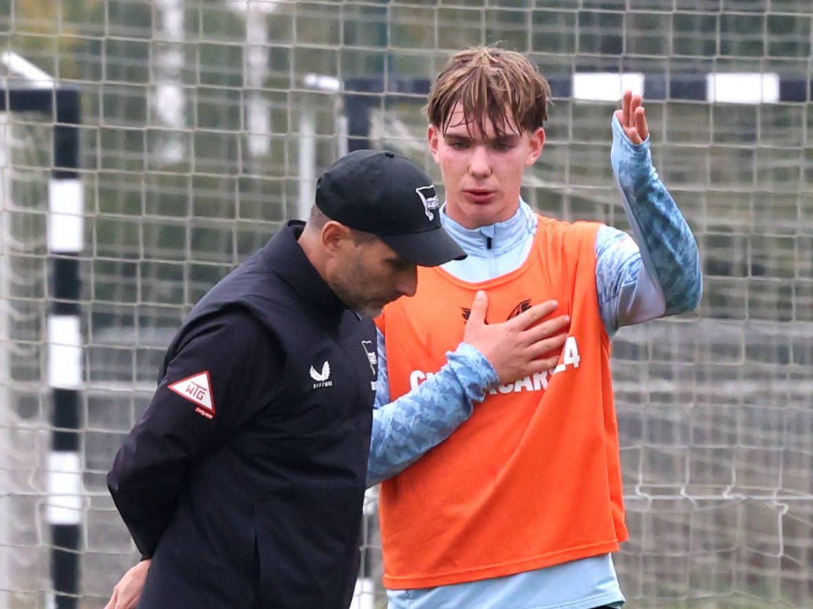DFB-Pause für Kennet Eichhorn, Eichhorn trainiert bei Hertha BSC. Coach Stefan Leitl braucht ihn für den Endspurt bis zur Winterpause.