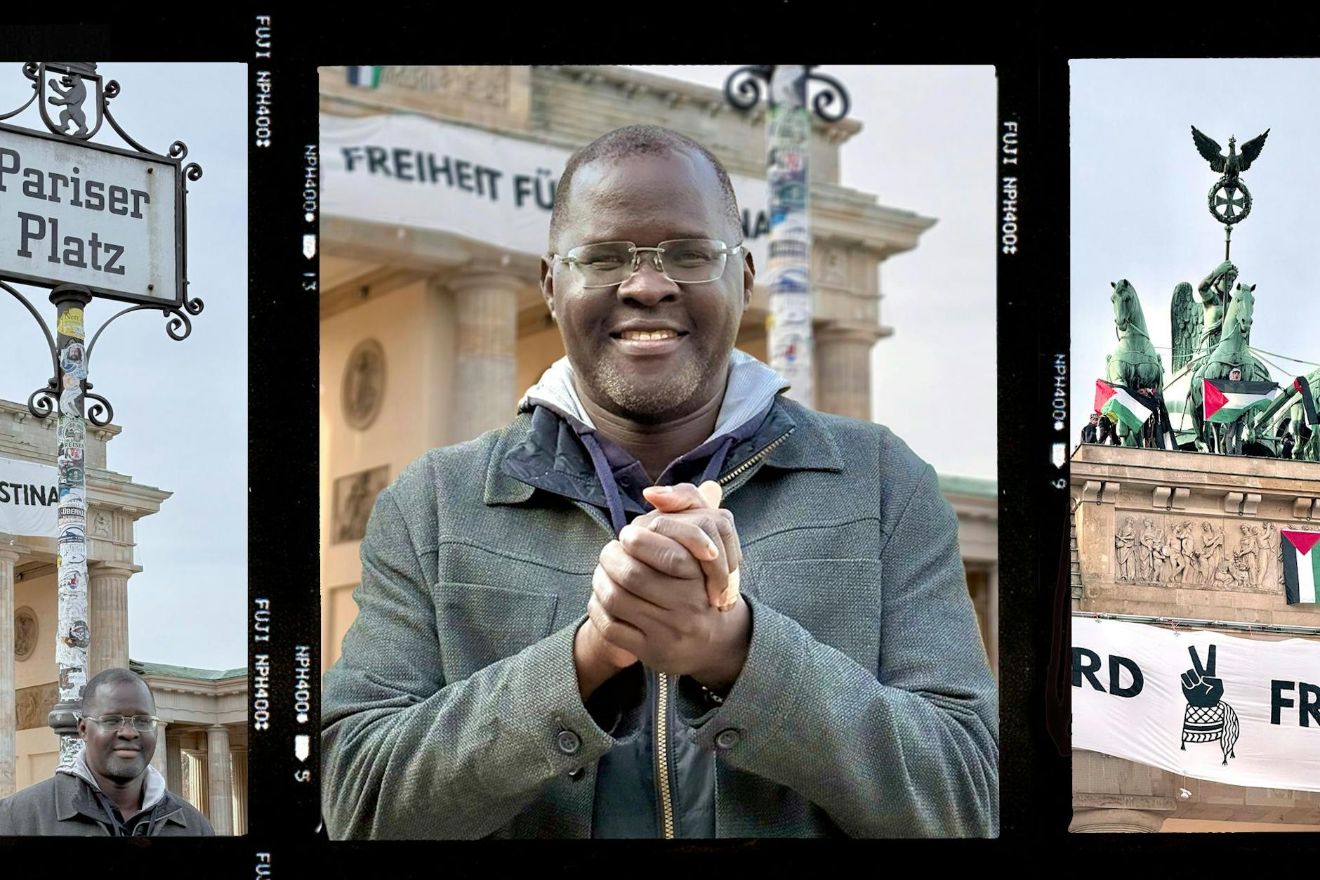 Der Menschenrechtsanwalt Nicholas Opiyo am Pariser Platz