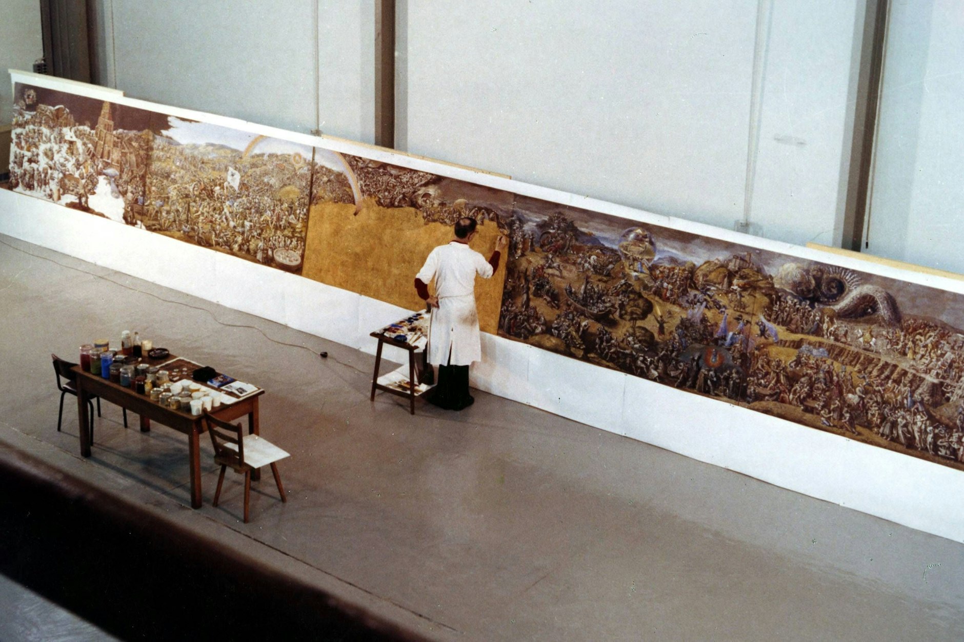 Schaffung der 1:10-Fassung des Bauernkriegspanoramas von Werner Tübke (1929-2004)