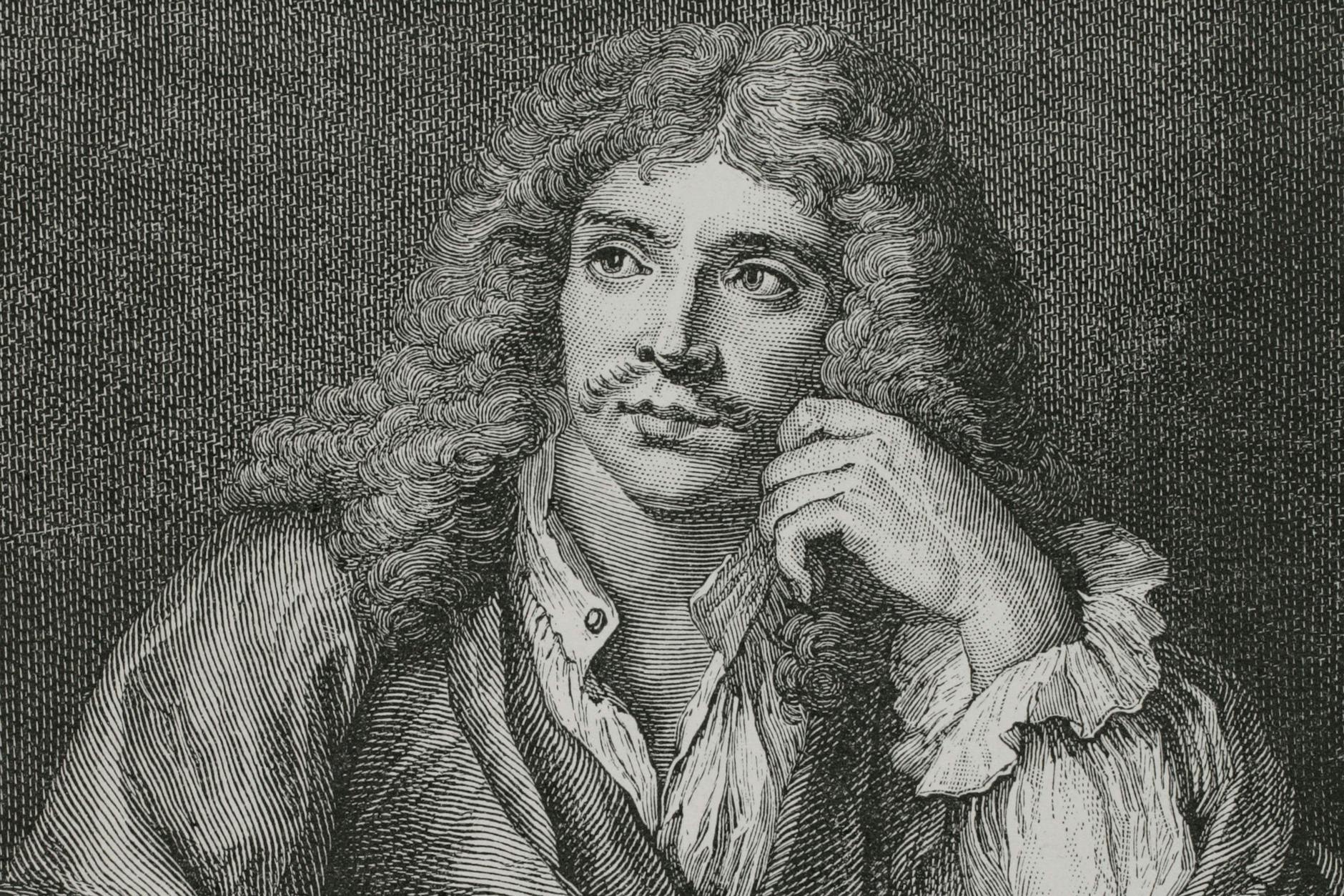 Jean-Baptiste Molière. Stich nach einem Gemälde von Charles-Antoine Coypel
