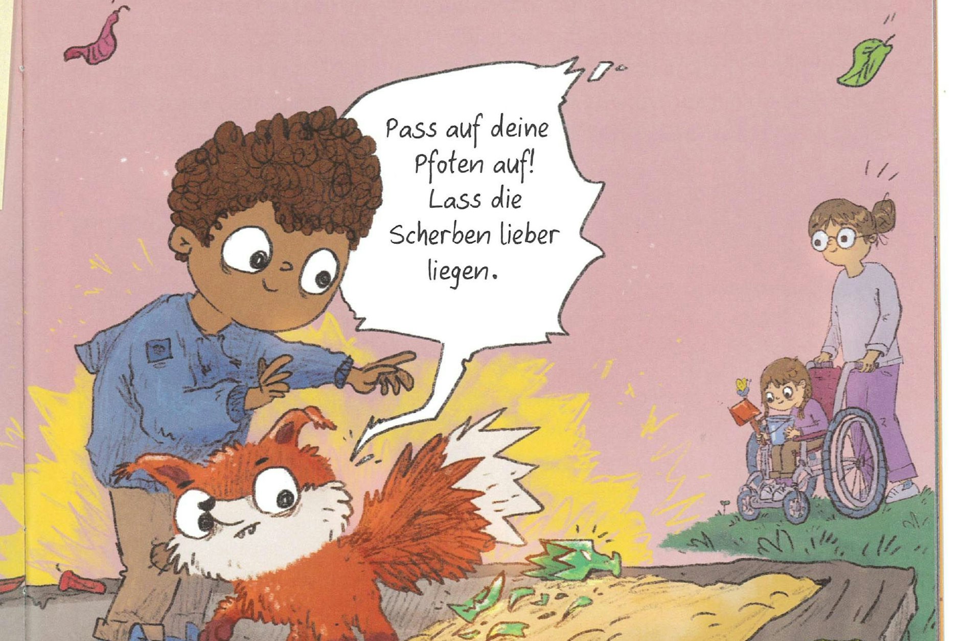 Mit Fritzi im Kiez unterwegs. Scherben und Spritzen sollten Kinder lieber liegen lassen.