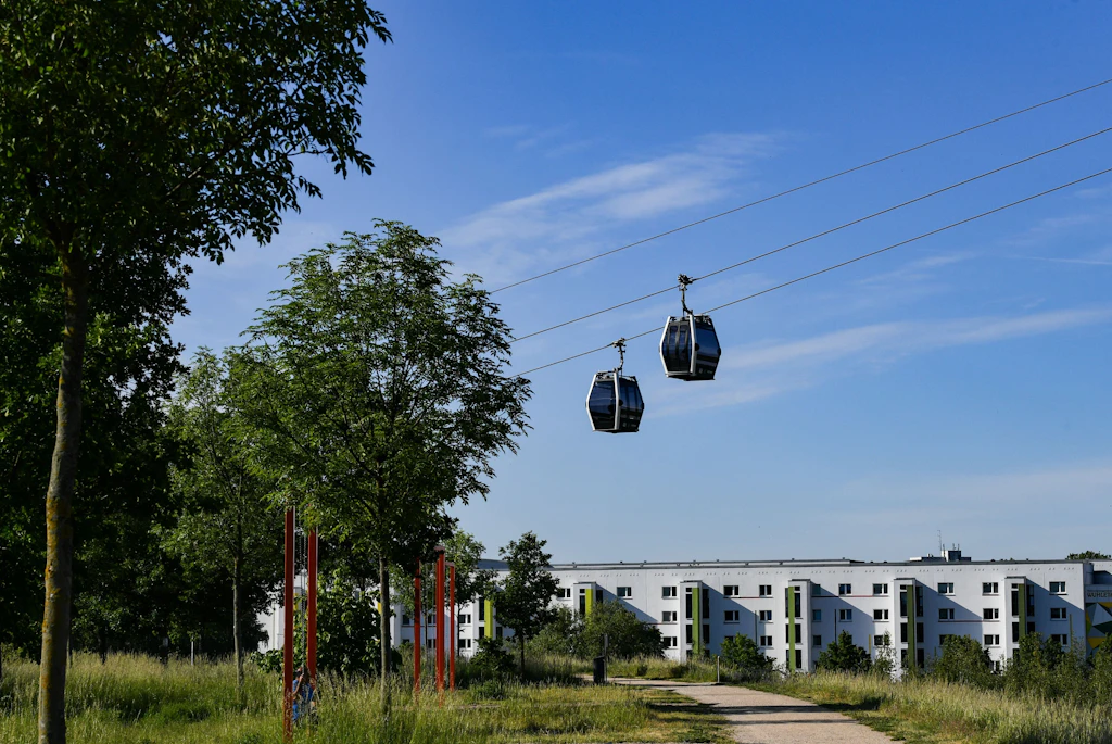 Die Seilbahn in den Gärten der Welt in Marzahn-Hellersdorf