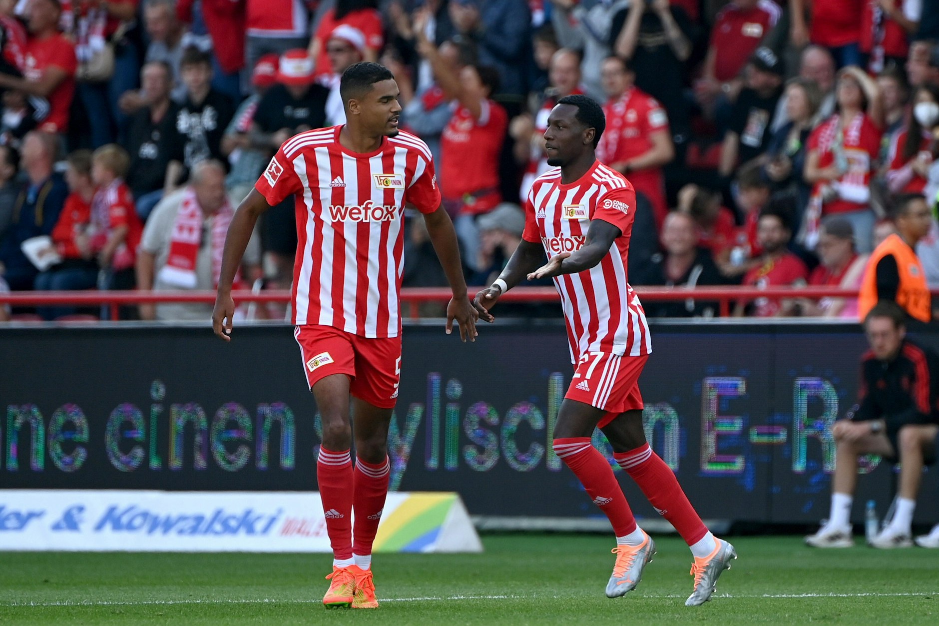 Danilho Doekhi (l.) spielte beim 1. FC Union noch mit Sheraldo Becker zusammen – und will dies nun auch in der Nationalmannschaft tun.