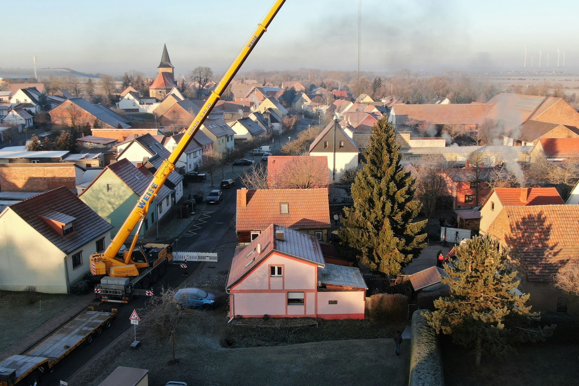 Hier stand der Weihnachtsbaum für das Brandenburger Tor in Sömmerda.