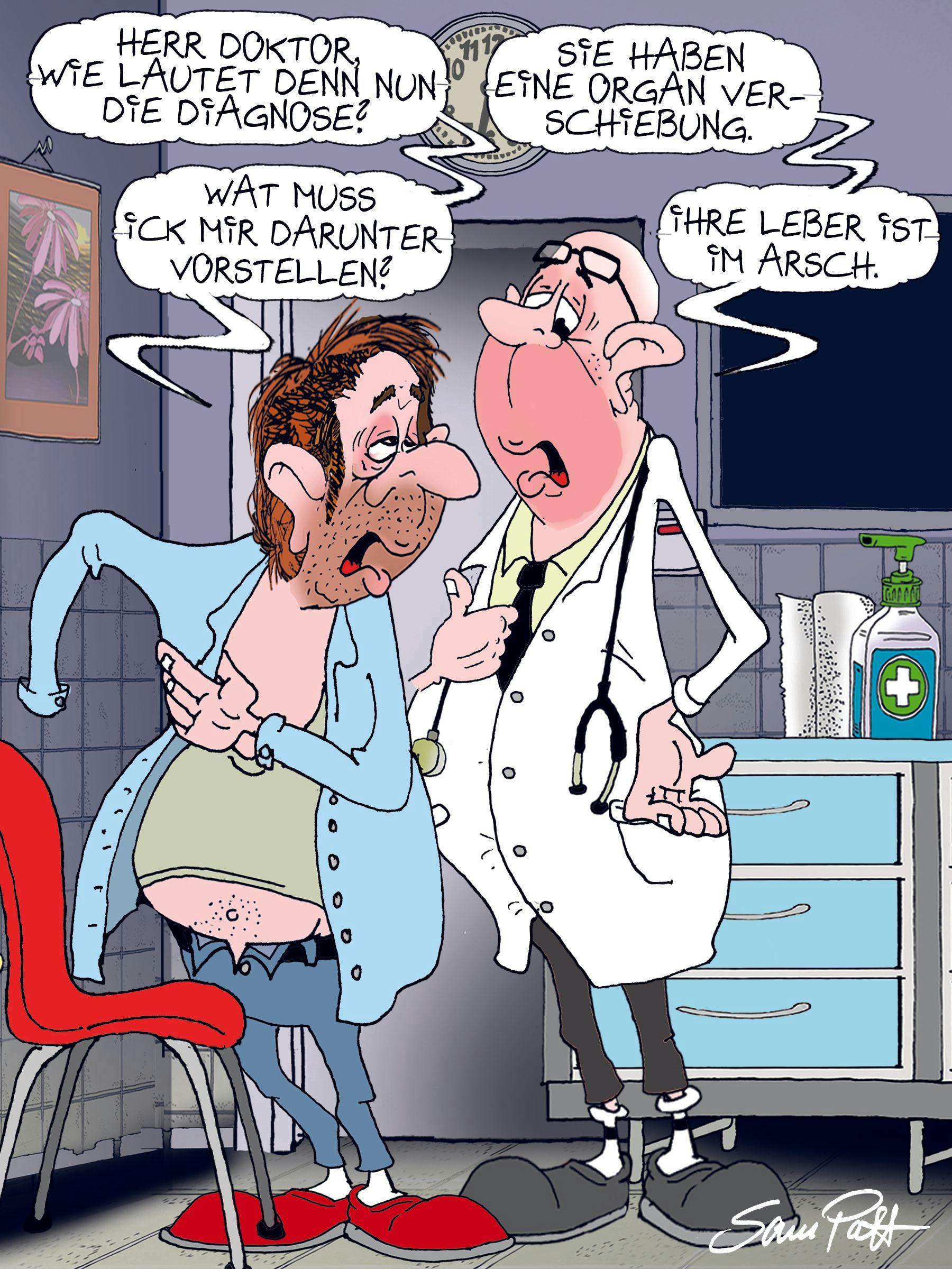 In unserer Rubrik Witz des Tages haben wir auch heute einen Cartoon des Tages für Sie - er kommt von unserem Zeichner Sam Paff aus Berlin.