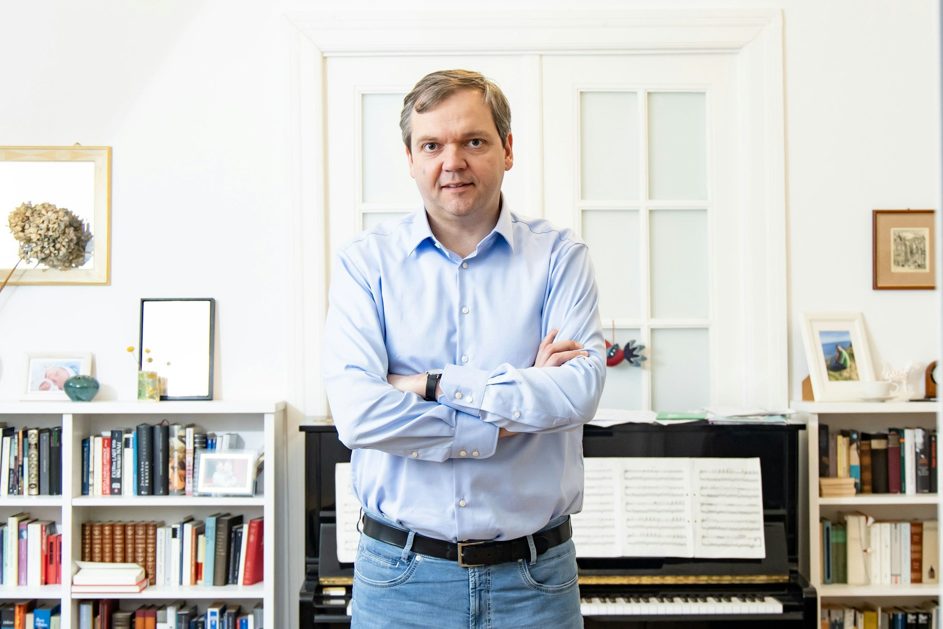 Philosoph und Autor Michael Andrick posiert für ein Bild in Berlin am 27. Februar 2025.