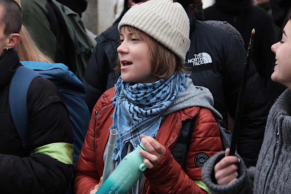 Greta Thunberg bei einer Protestaktion in Venedig am Samstag