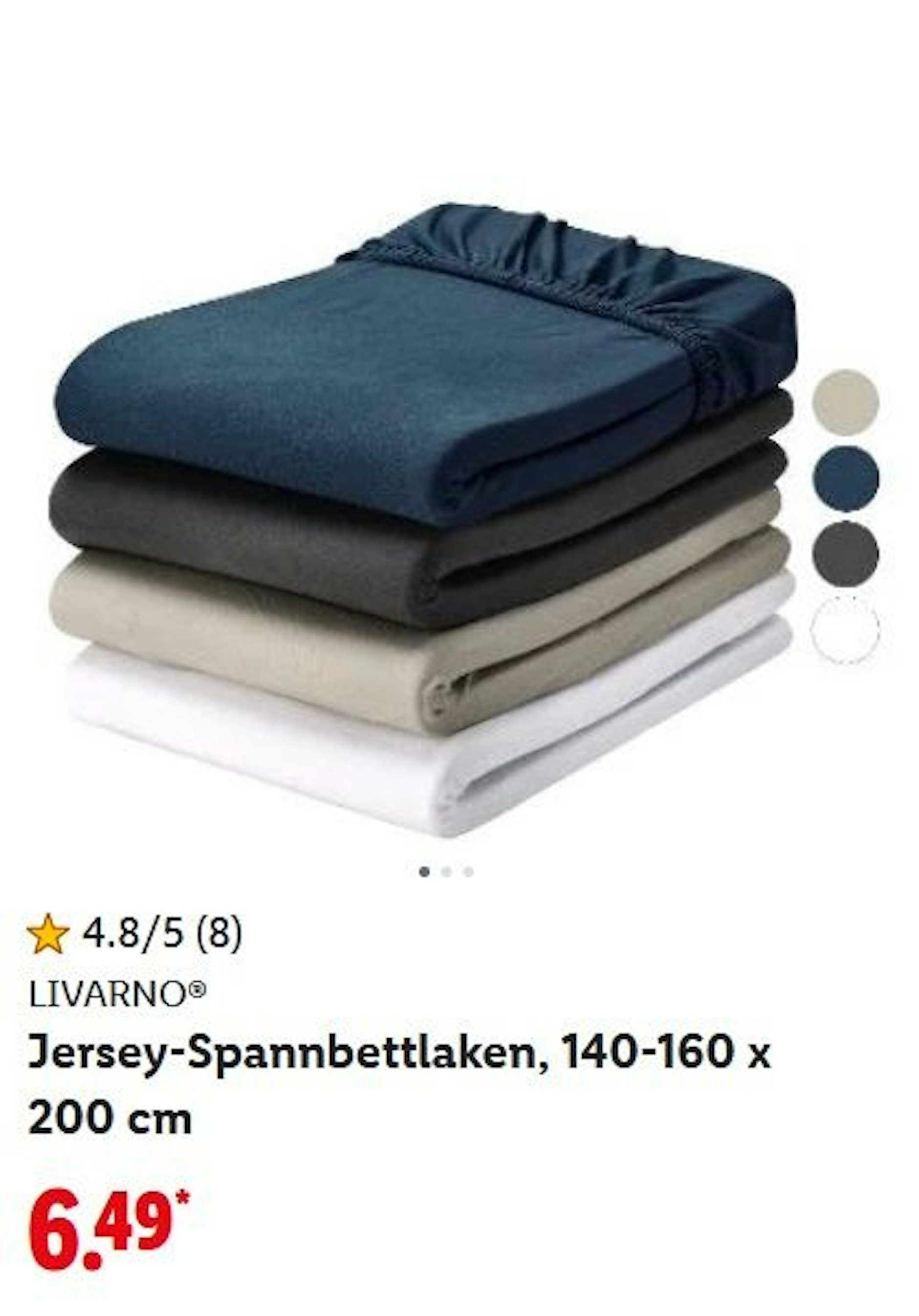 LIVARNO® Jersey-Spannbettlaken 140-160 x 200 cm