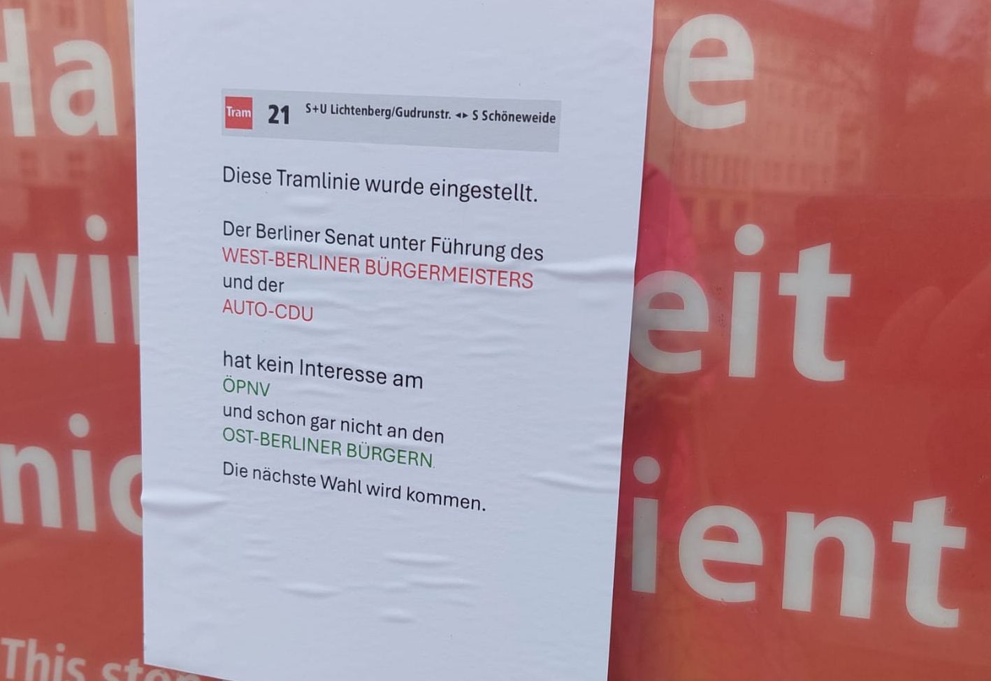 Image - Wutbrief an Wegner: Ärger um eingestellte Tram 21