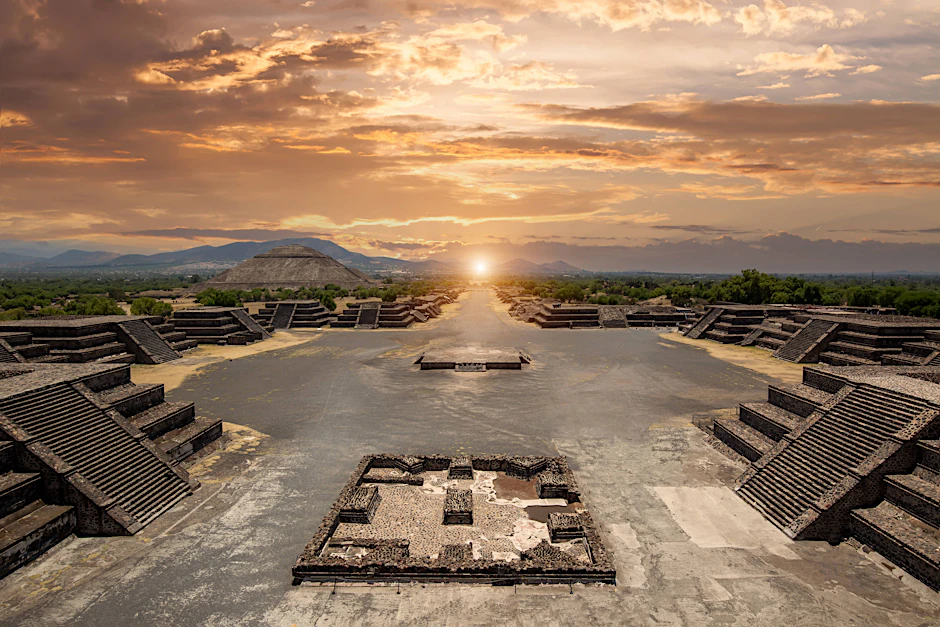 Die Pyramiden von Teotihuacán nahe Mexiko-Stadt