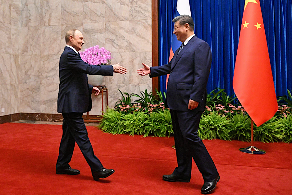 Kremlchef Wladimir Putin und Chinas Präsident Xi Jinping während eines Treffens der Shanghaier Organisation für Zusammenarbeit, kurz SOZ.