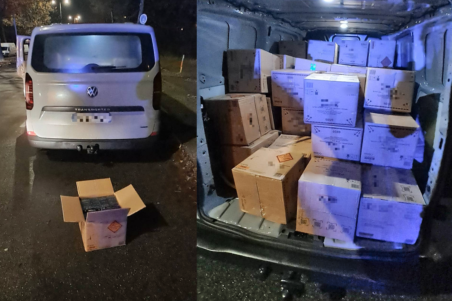 Fette Beute! Diese Fotos postete die Polizei vom gefassten Transporter