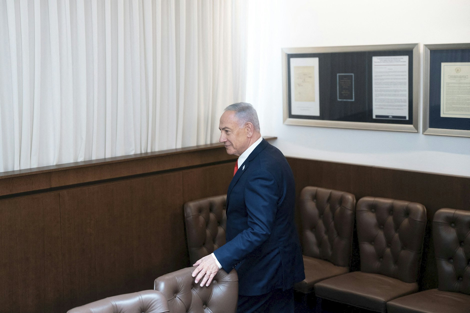 Der israelische Premierminister Benjamin Netanjahu in seinem Amtssitz in Jerusalem.