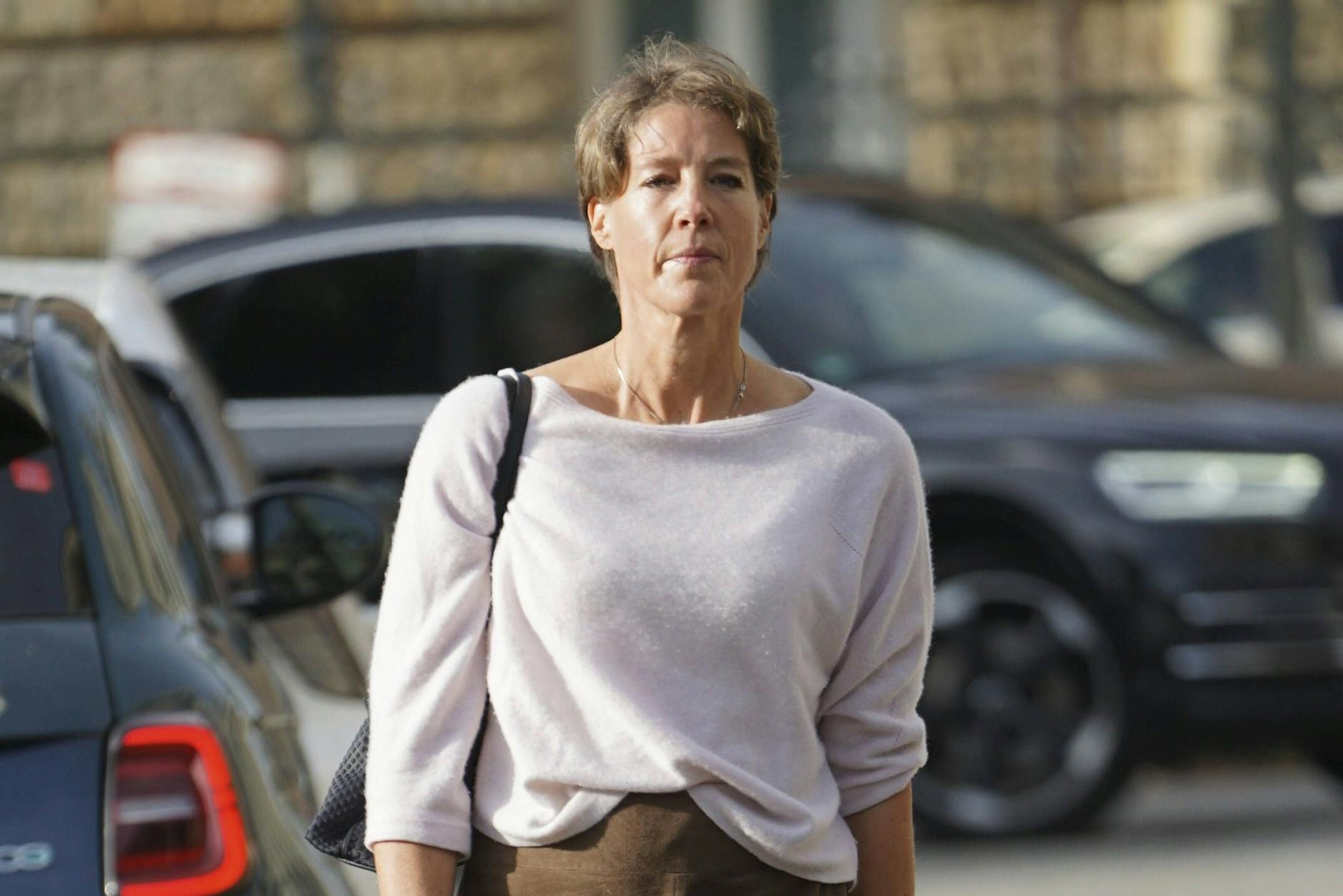 Christina Block vor dem Landgericht Hamburg. Hier wird der Unternehmerin derzeit wegen Anstiftung zur Kindesentführung der Prozess gemacht.