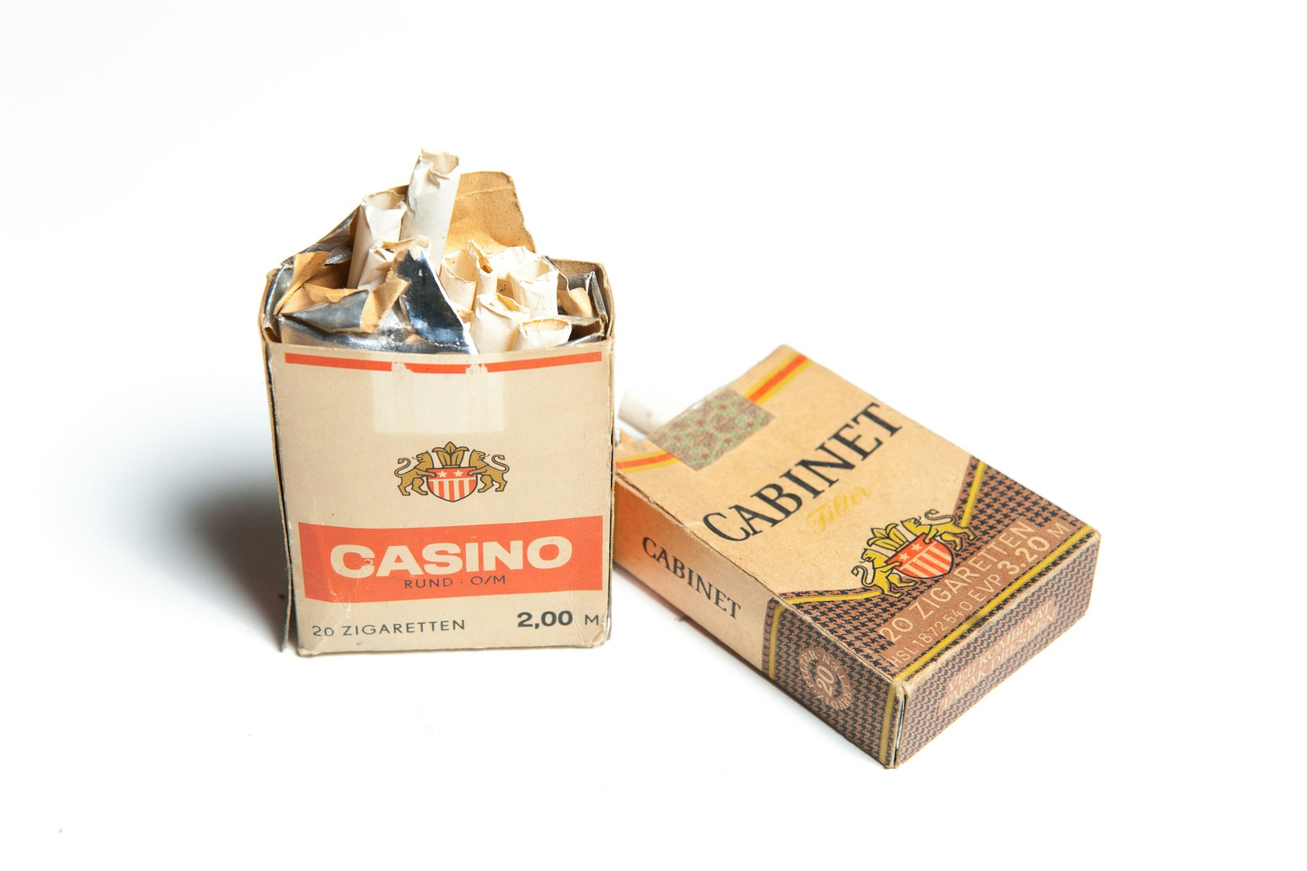 Und, was haben Sie in der DDR geraucht? Zu den Marken, die es gab, zählten unter anderem Casino und Cabinet.