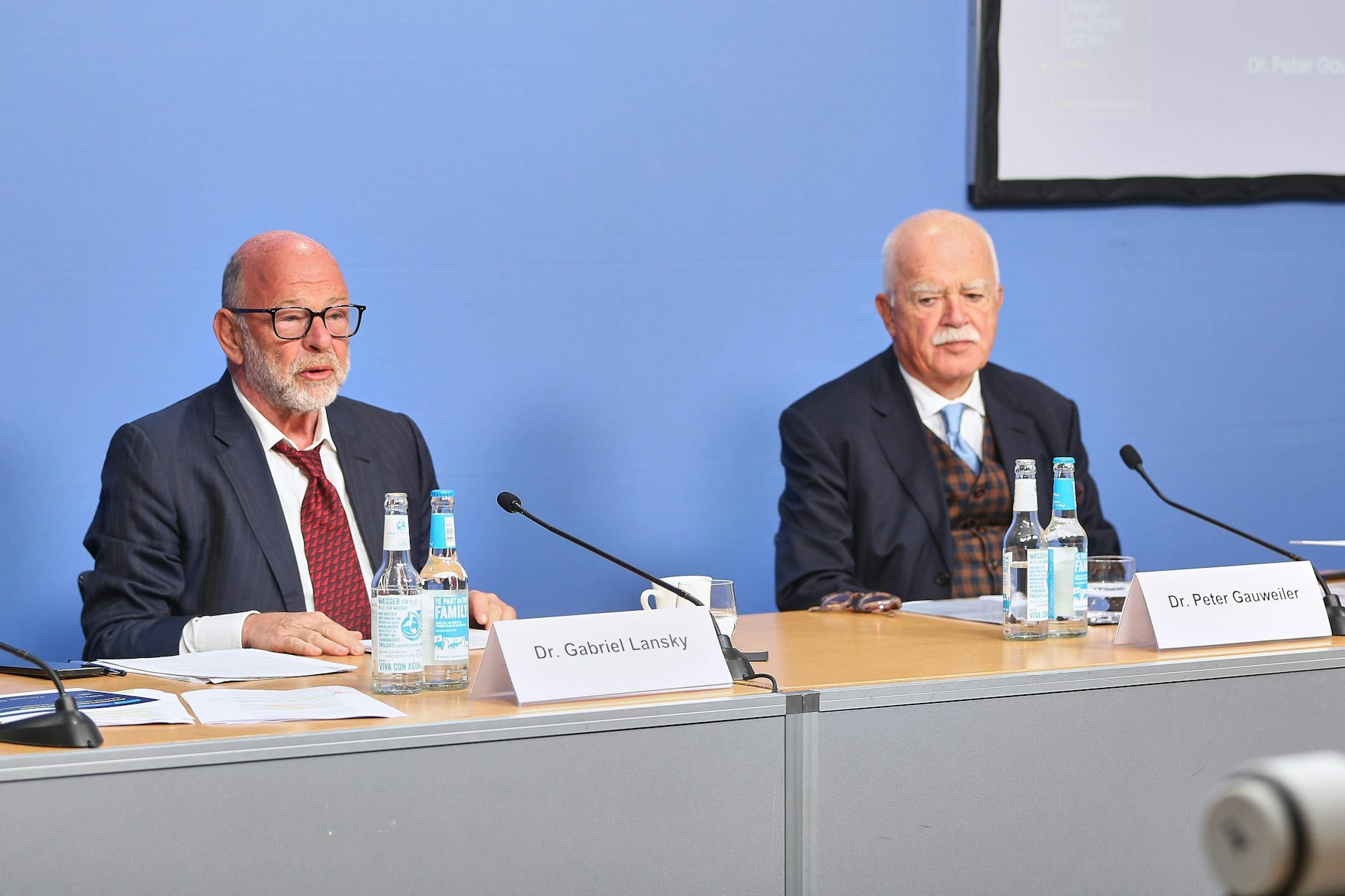 Gabriel Lansky (l.) und Peter Gauweiler am Montag in Berlin