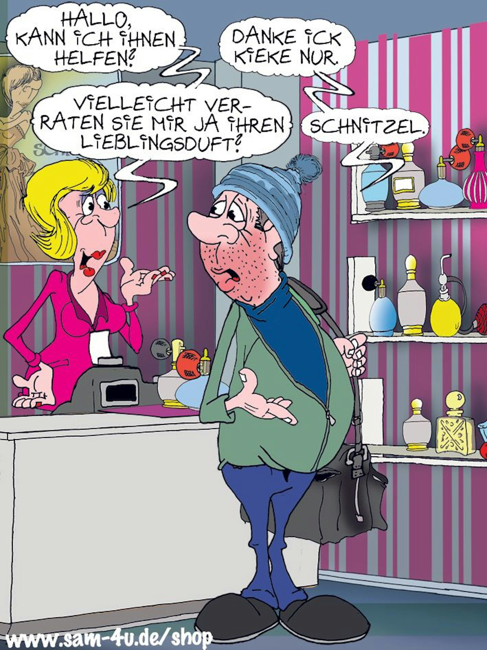 Der Cartoon des Tages kommt auch heute von unserem Zeichner Sam Paff aus Berlin. Er bereichert damit jedes Jahr unsere Rubrik Witz des Tages.