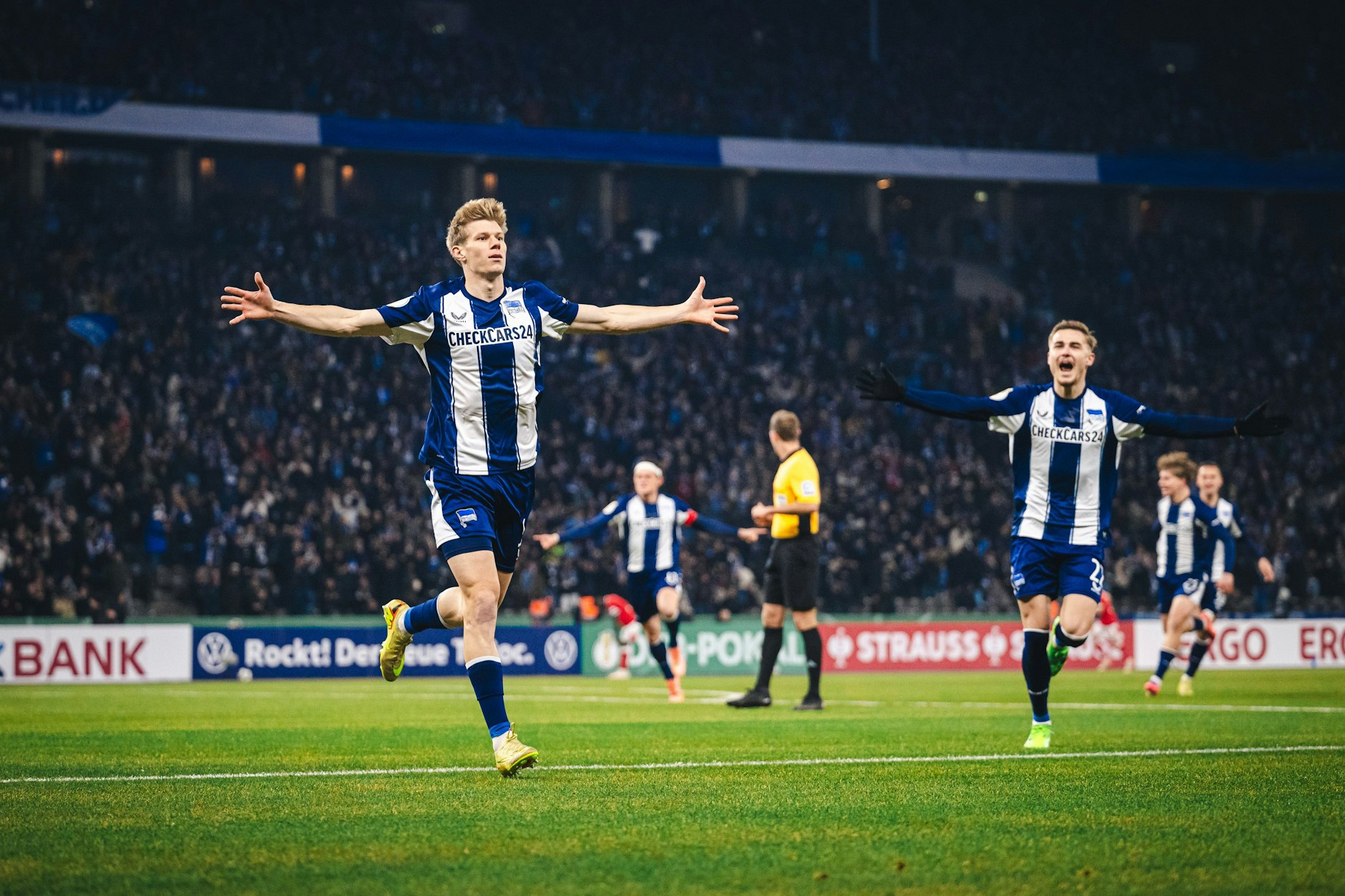 Stürmer Luca Schuler traf für Hertha Hertha BSC im Pokal gegen Kaiserslautern doppelt.