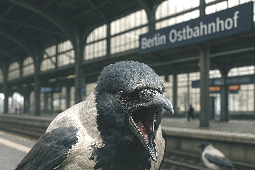 Aggressive Nebelkrähen hatten die Sanierung des Ostbahnhofs erschwert.