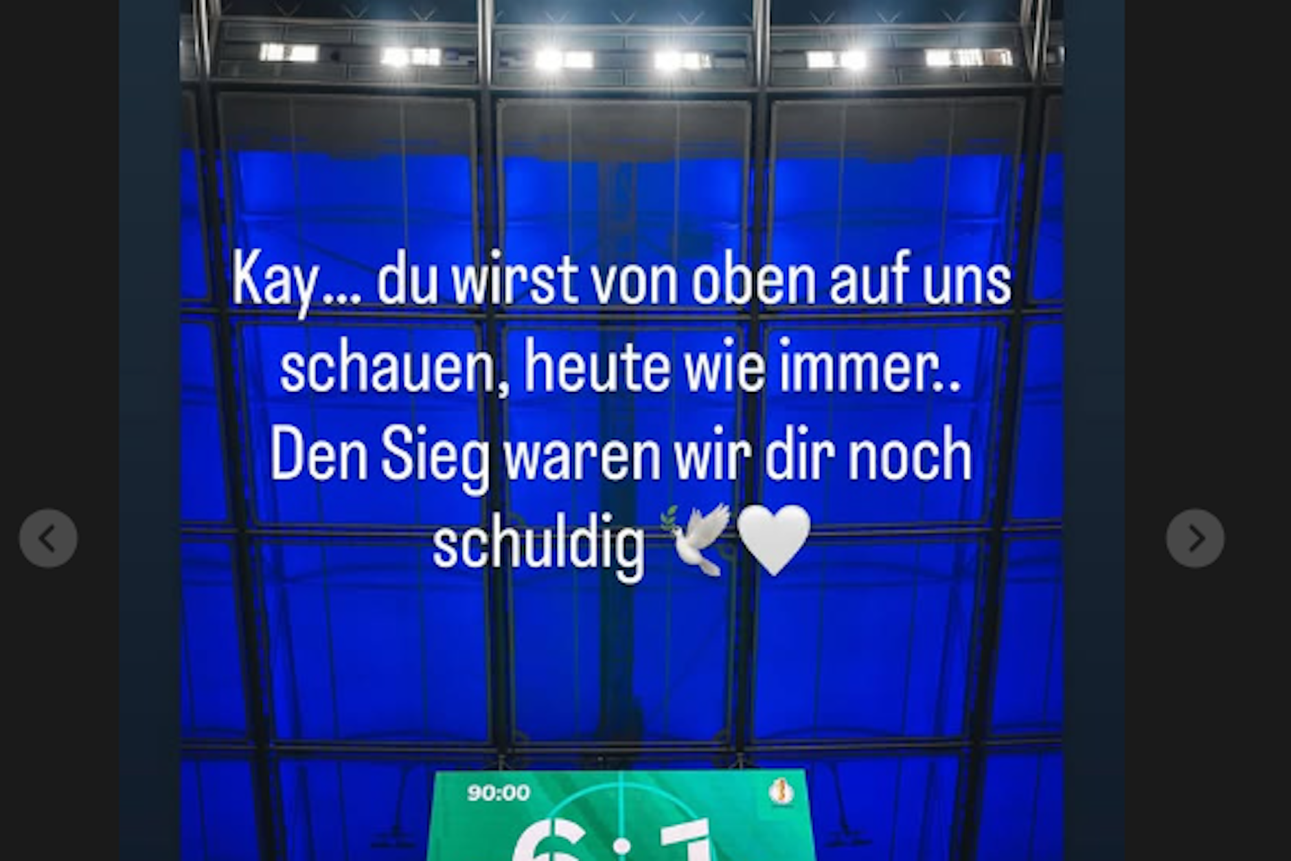 Diesen emotionalen Post sendete Hertha-Kapitän Fabian Reese nach dem 6:1 gegen Kaiserslautern. Er erinnerte an den verstorbenen Präsidenten Kay Bernstein.