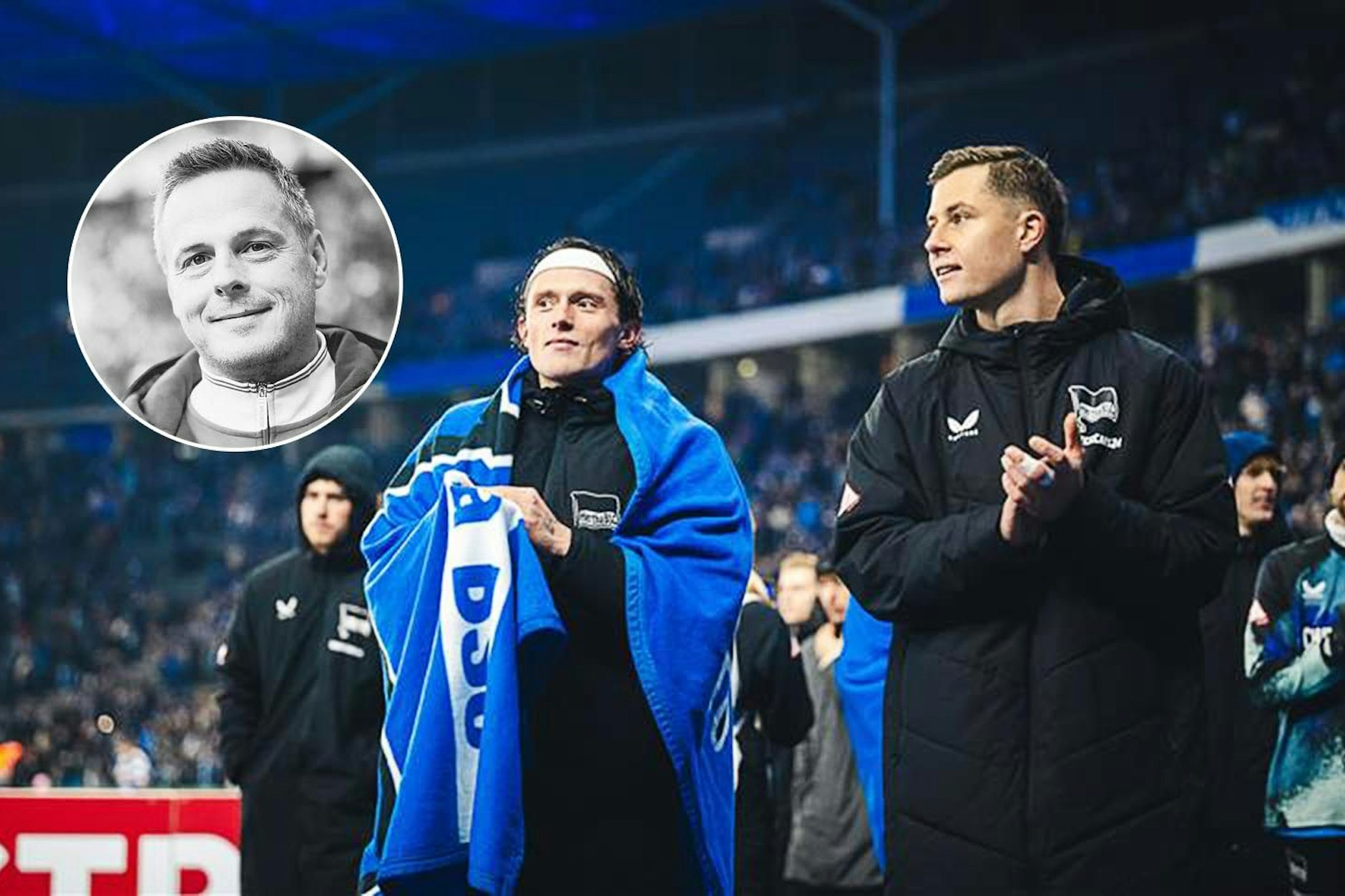 Fabian Reese grüßt nach dem 6:1 den ehemaligen Präsidenten Kay Bernstein