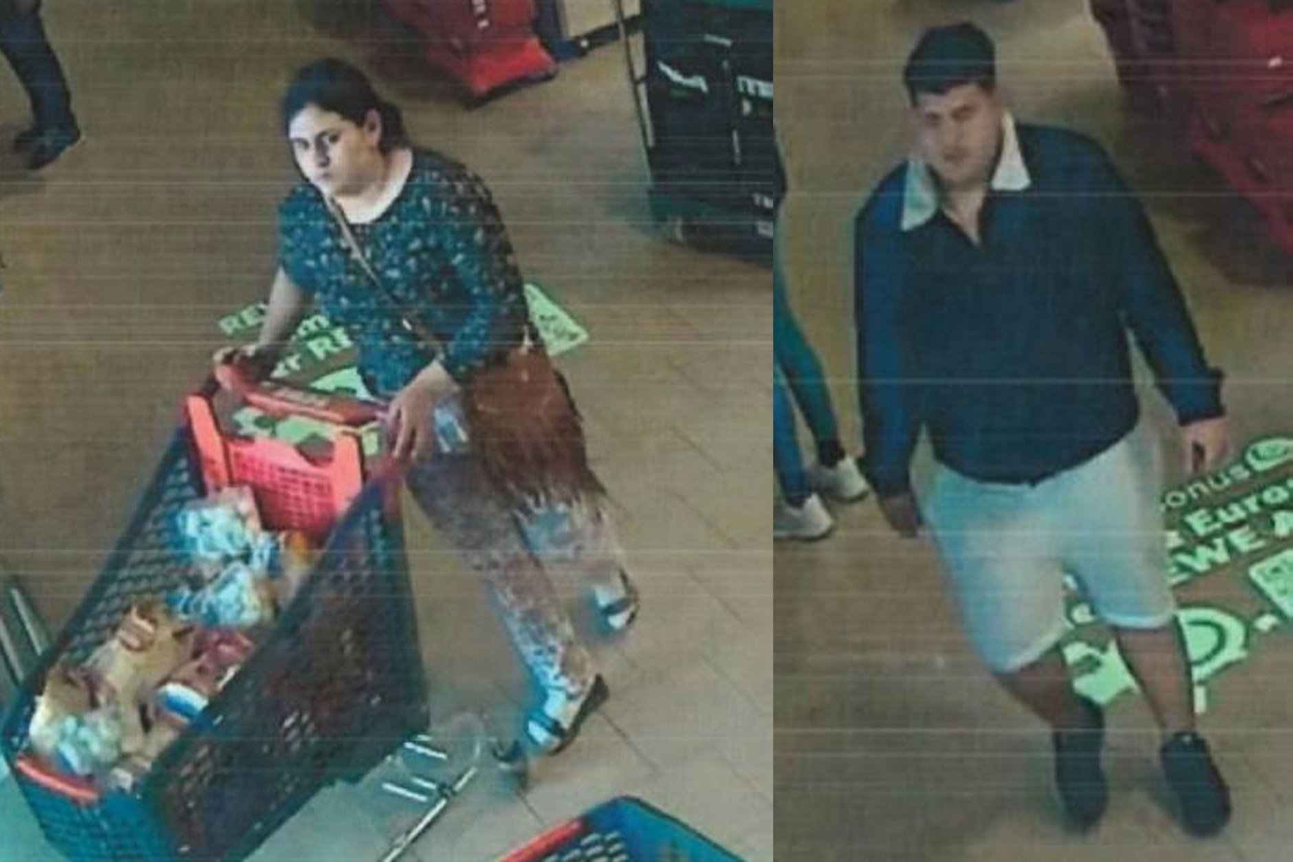 Diese zwei Personen sollen mutmaßlich in einem Supermarkt Lebensmittel geklaut haben, darunter jede Menge Kaffee. Die Polizei Brandenburg fahndet jetzt nach ihnen.